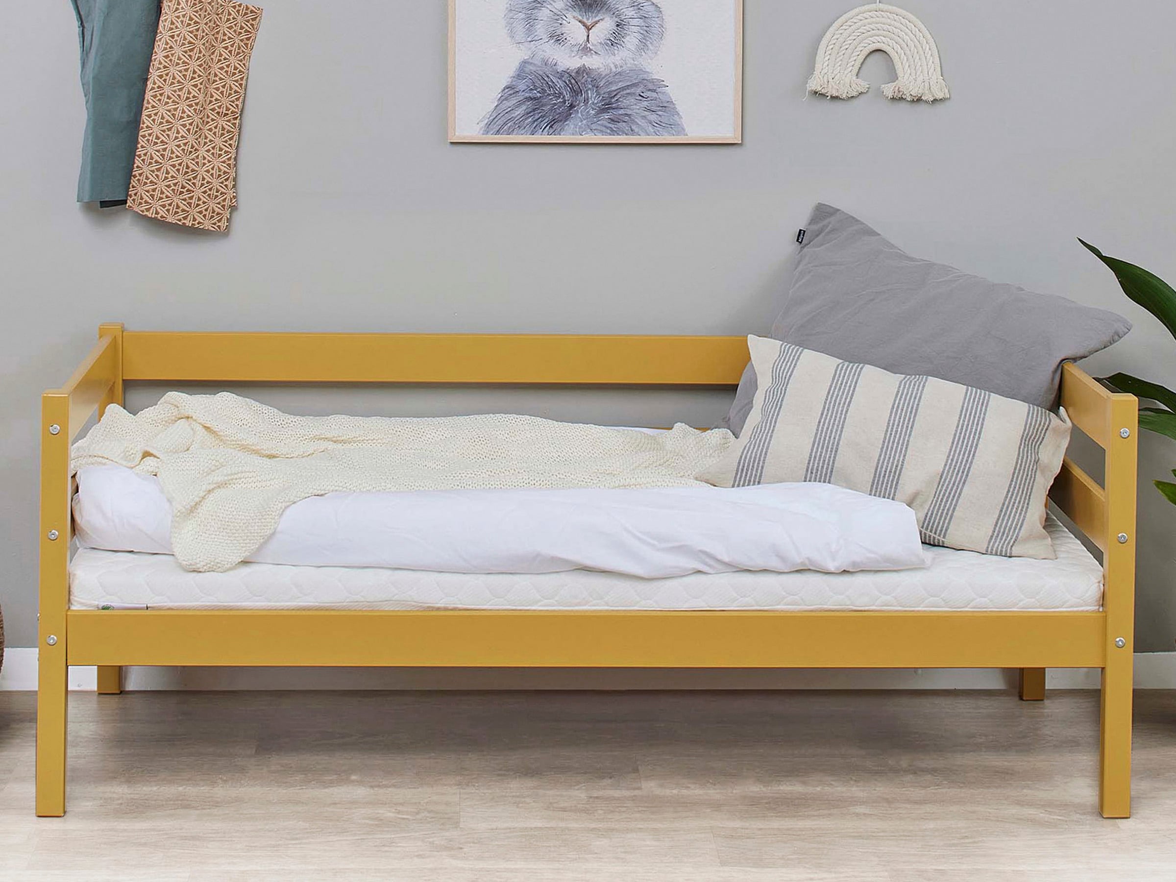 Hoppekids Einzelbett »ECO Comfort Kinderbett, Kiefer Massivholz, Jugendbett inkl. Rollrost«, 70x160 cm, wahlweise in verschieden Farben/ Matratze/ Absturzsicherung