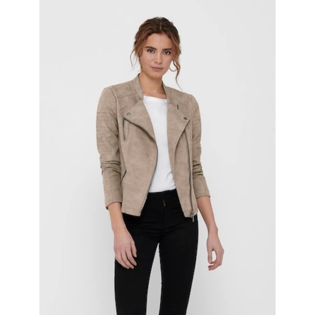 ONLY Lederimitatjacke »ONLAVA FAUX LEATHER BIKER OTW NOOS«, mit Biker-Details