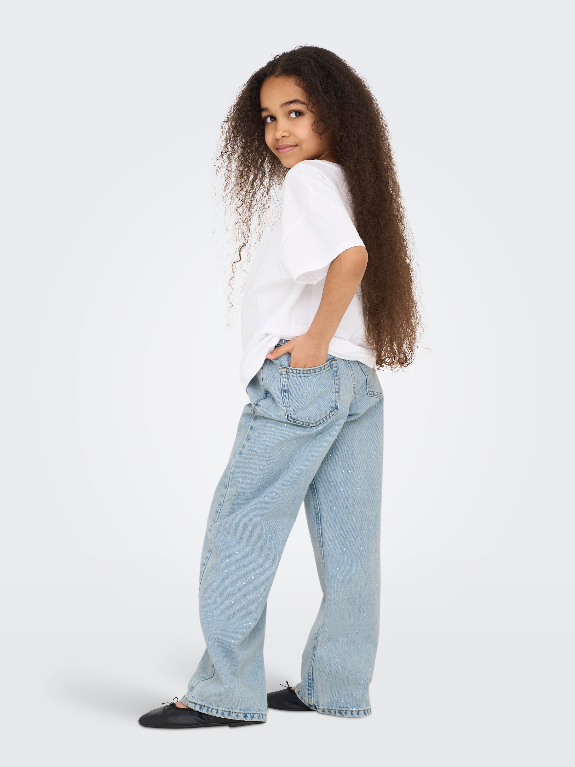 KIDS ONLY Weite Jeans »KOGCOBAIN RHINESTONE WIDE DNM AZG NOOS«