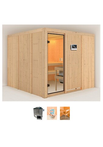 welltime Sauna »Fedora«, (Set), 9-kW-Ofen mit ext. Steuerung, mit 6-tlg. Zubehörset kaufen