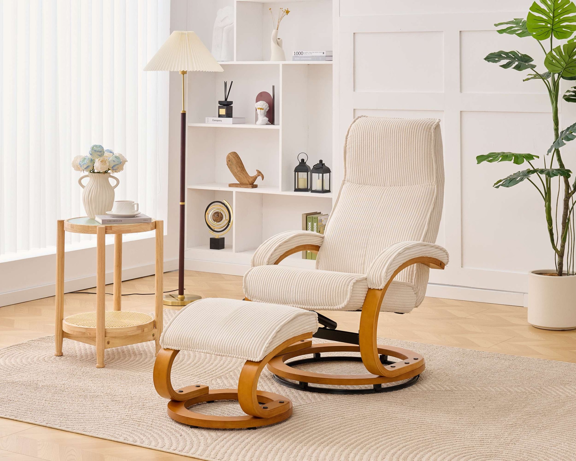 OTTO home Relaxsessel »mit Hocker PARIS neu: Cord - OTTO. Verlässliche Qualität.« bestehend aus Sessel und Hocker,  manuelle Relaxfunktion mit Drehfunktion, neu: Cord-Bezug