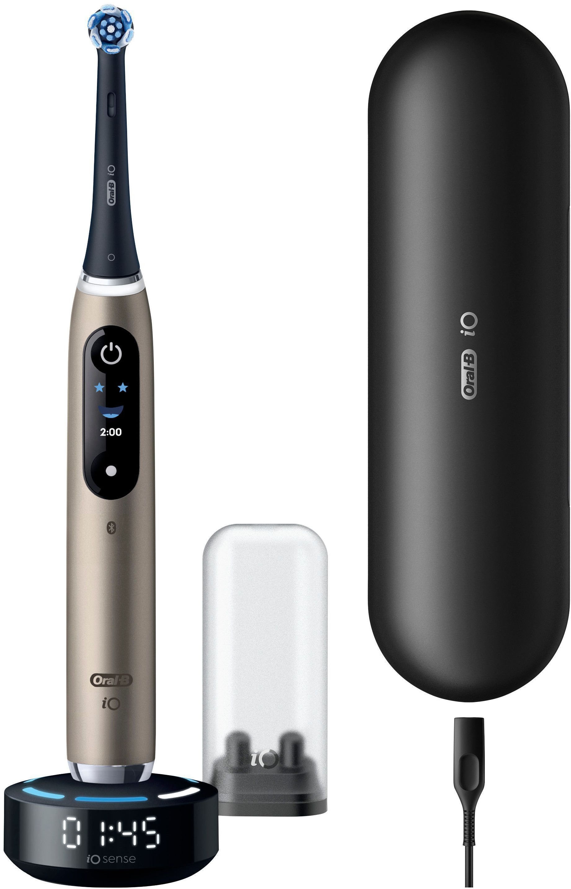 Oral-B Elektrische Zahnbürste »iO Series 10« 1 Stk. Aufsteckbürsten inkl. 1 Aufsteckbürste, iO Sense Schnellladestation, Lade-Reise-Etui