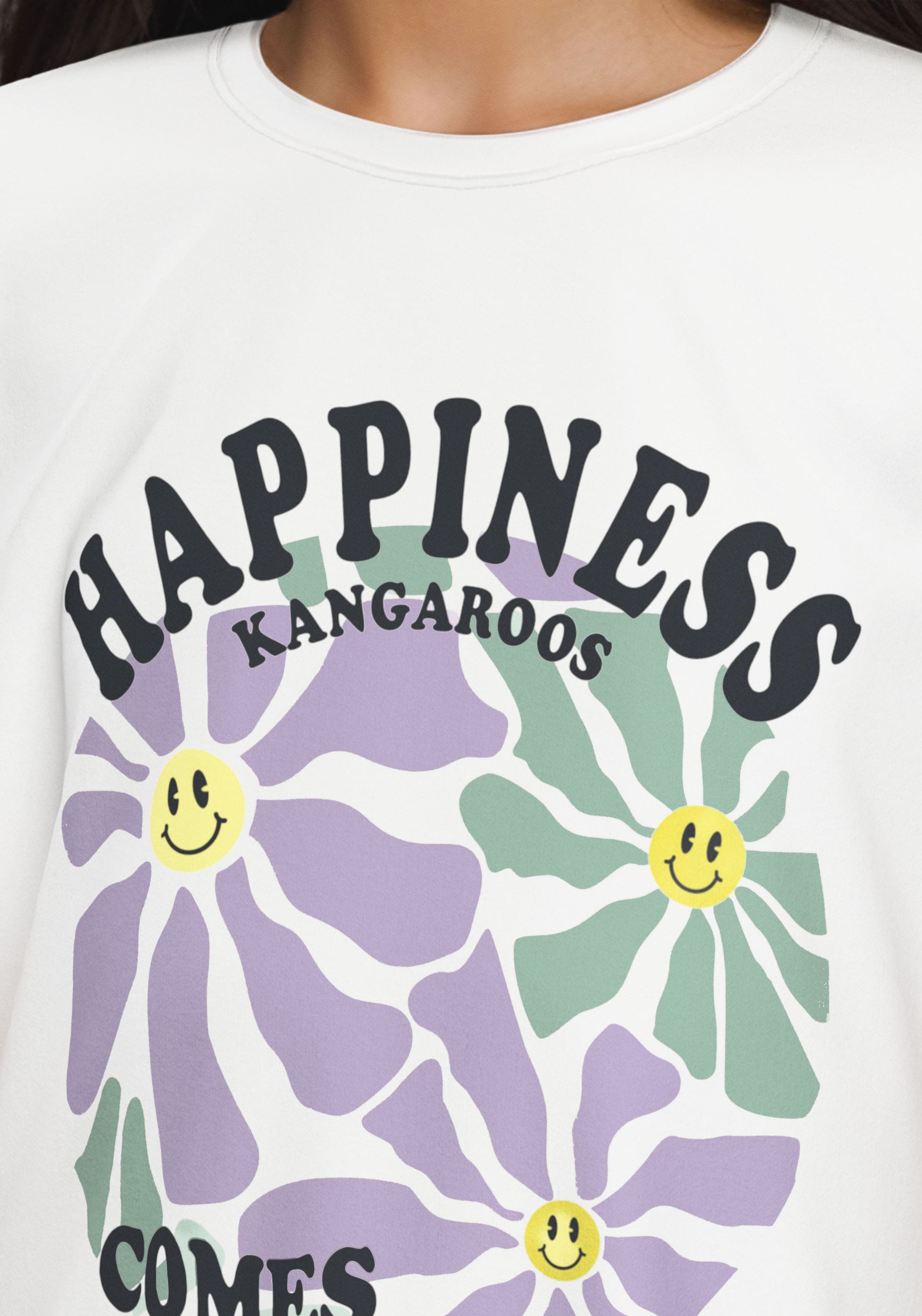 KangaROOS T-Shirt »HAPPINESS COMES« großer Frontprint