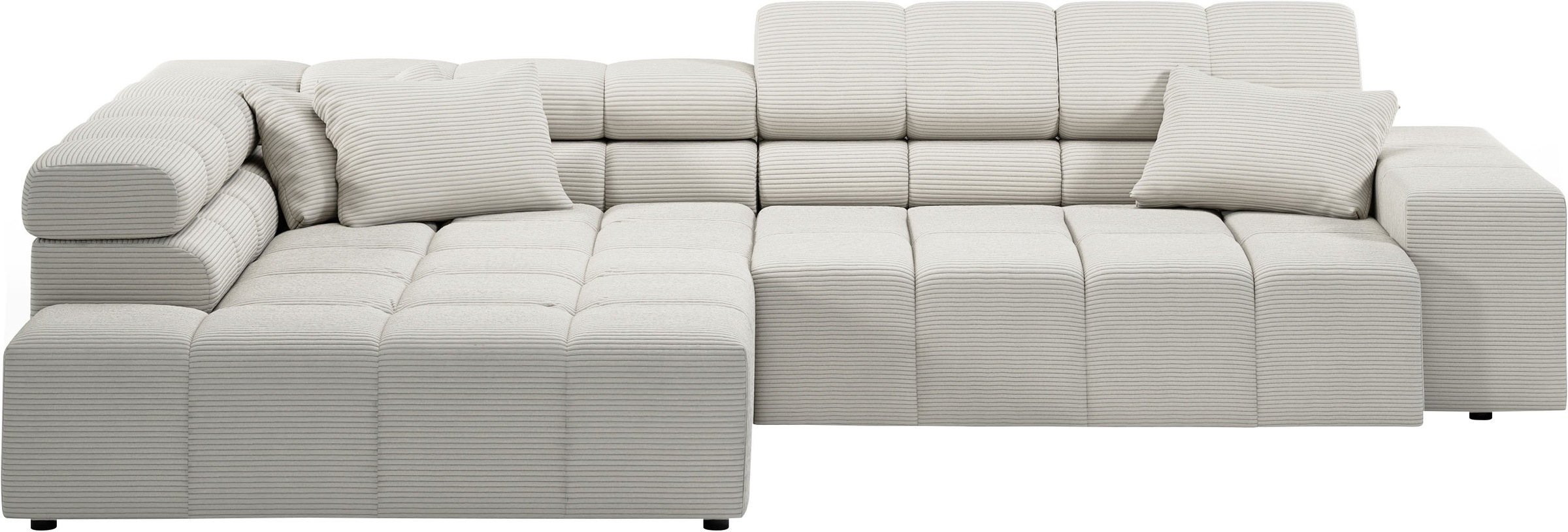 INOSIGN Ecksofa »Ancona incl. Kopfteilverstellung, Breite 319cm, L-Form«, wahlweise motorische Sitztiefenverstellung, auch in Cord + Easy Care