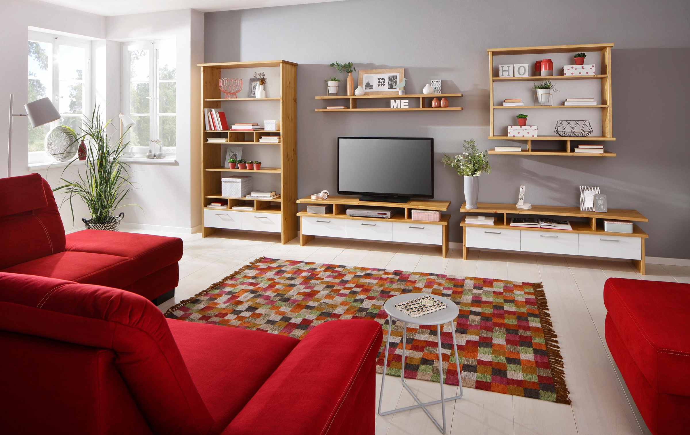 Home affaire Mehrzweckregal »Ixo«, Regal, Breite 101 cm, mit 2 Schubladen, aus masiver Kiefer, FSC®