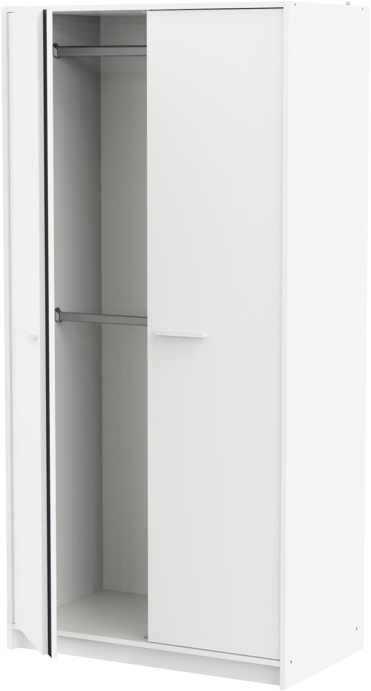 Demeyere GROUP Kinderkleiderschrank »REVERSO, mit rosa oder dunklem Kontrast durch drehbare Paneele«, (B/H/T ca. 88,5/181/50 cm), 2 Kleiderstangen, 3 Regalböden, Made in France