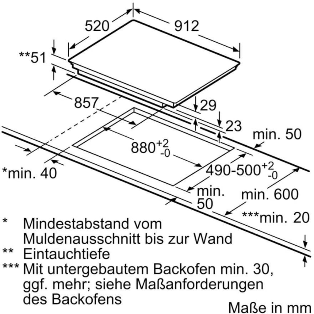 SIEMENS Flex-Induktions-Kochfeld von SCHOTT CERAN® »EX975LXC1E«, EX975LXC1E