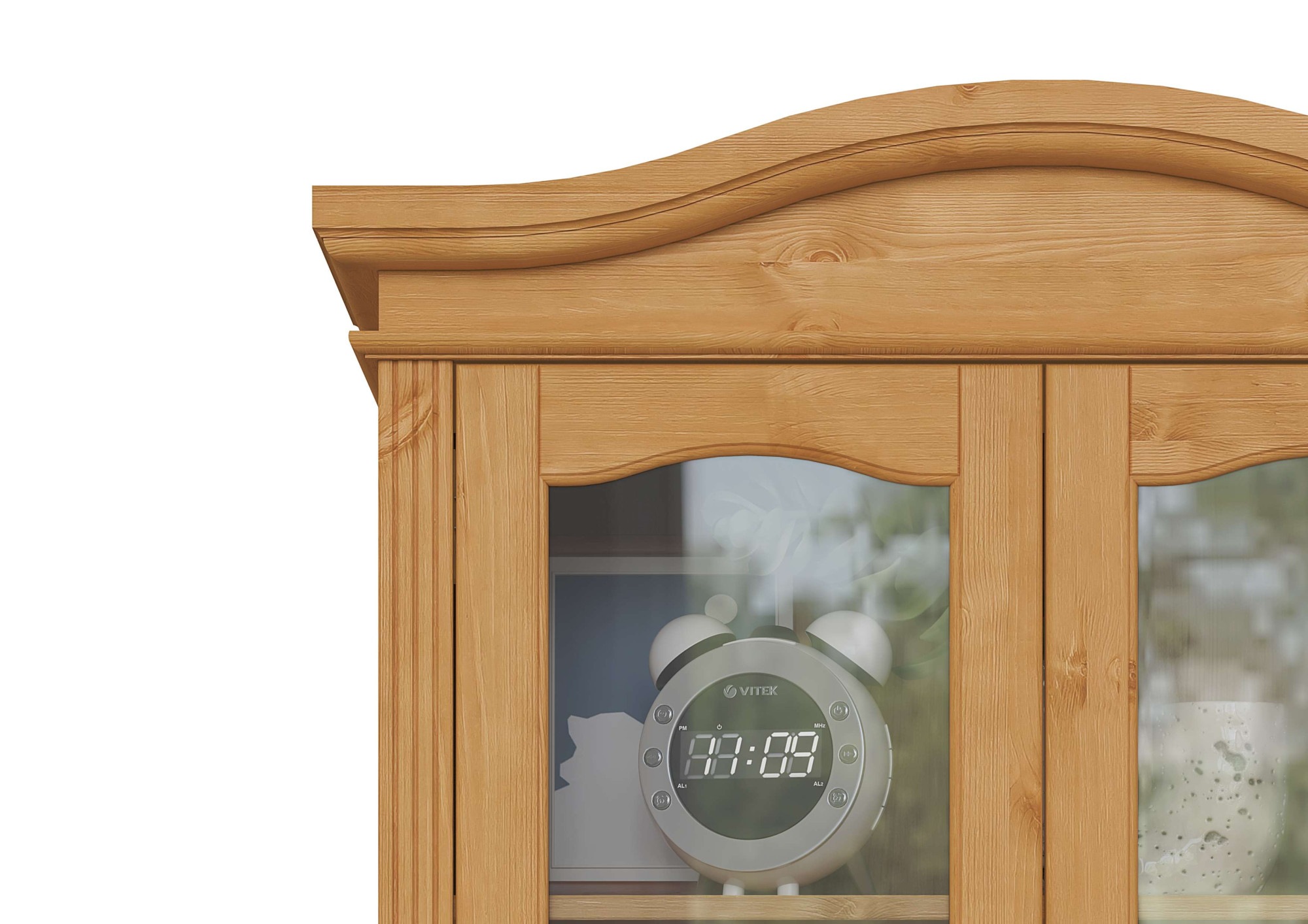 OTTO home Vitrine »Konrad« aus massiver Kiefer, mit Glaseinsätzen, B/T: 94/208 cm