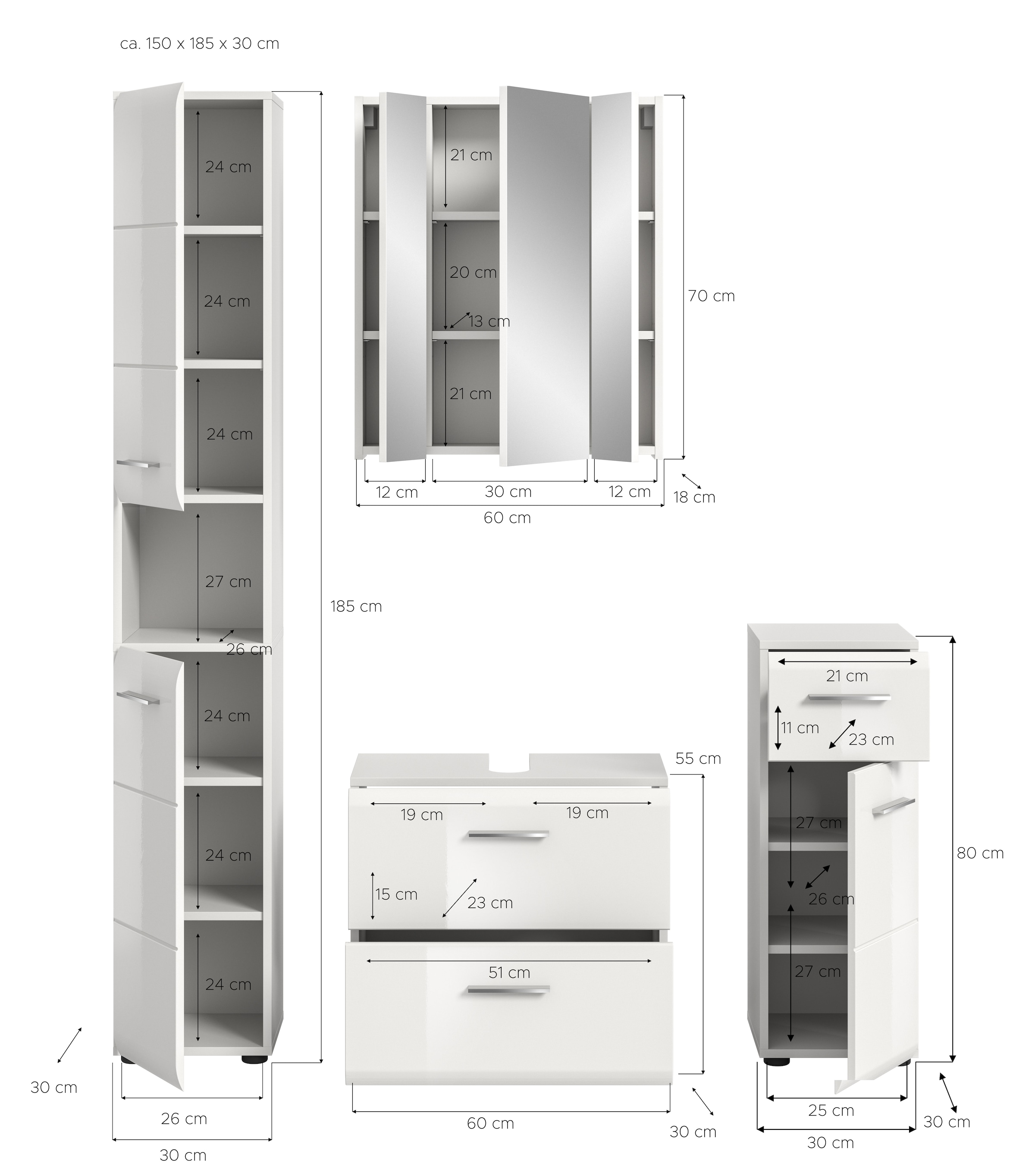 INOSIGN Badezimmer-Set Set, 4 Stk. tlg.