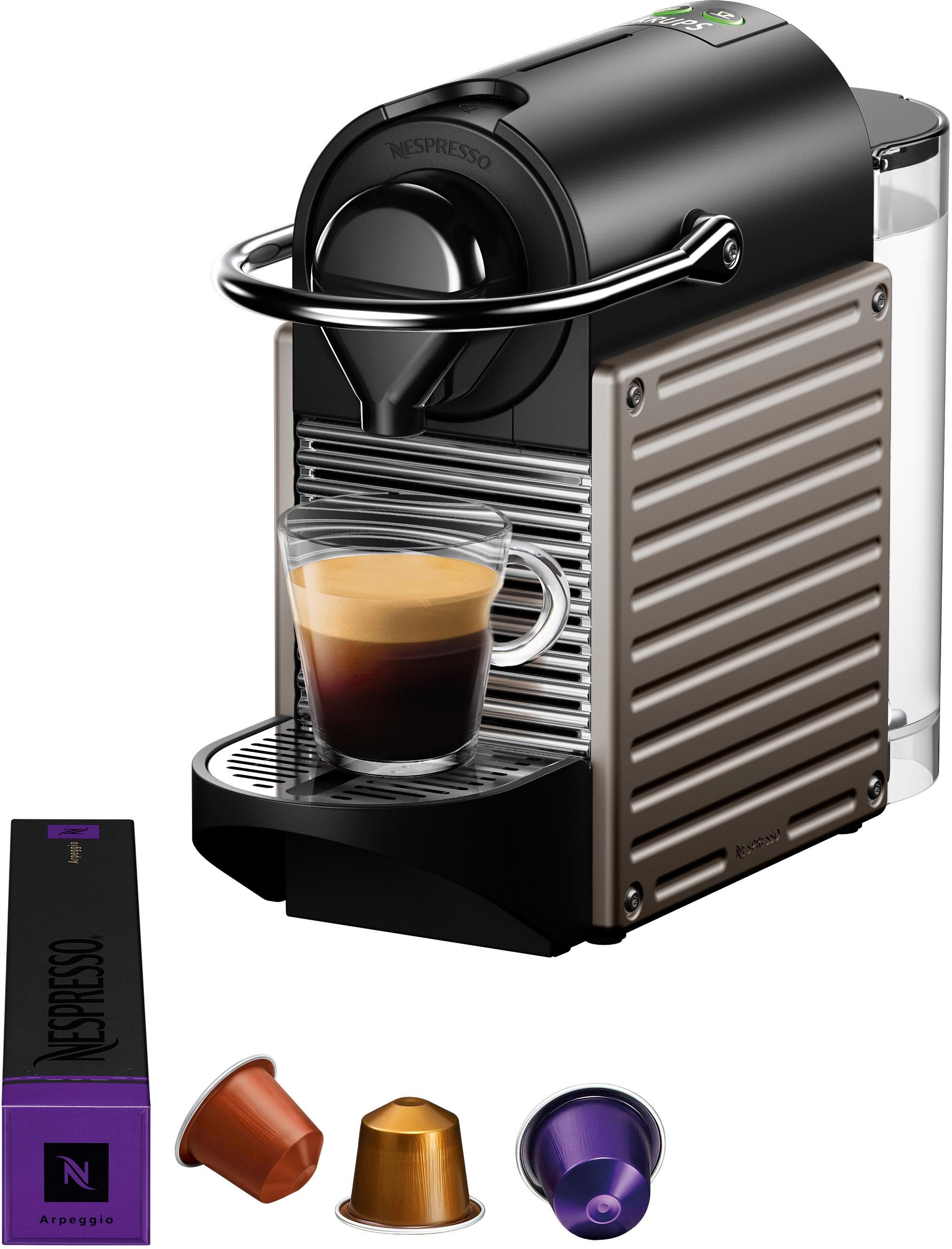 Brandneu Nespresso Kapselmaschine inkl. Krups«, Druck, XXL 3 19 Jahren »XN304T 0,7 Willkommenspaket mit Garantie Wassertank: Pixie Bar 14 L, mit von Kapseln