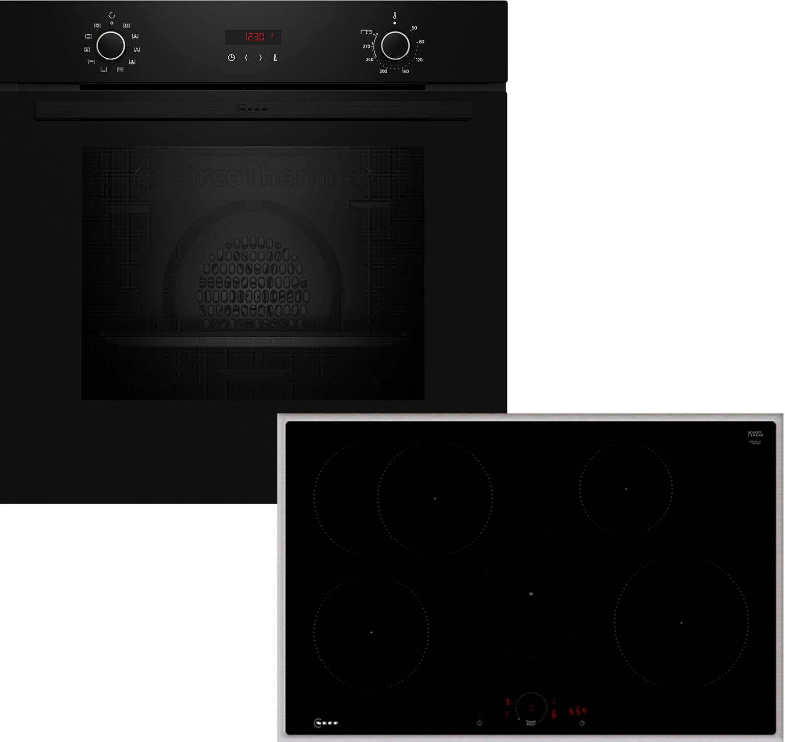 NEFF Backofen-Set "B2CCG6AK3" mit Teleskopauszug nachrüstbar Pyrolyse-Selbstreinigung Intuitive Twist Touch-Steuerung & CircoTherm-Heißluf