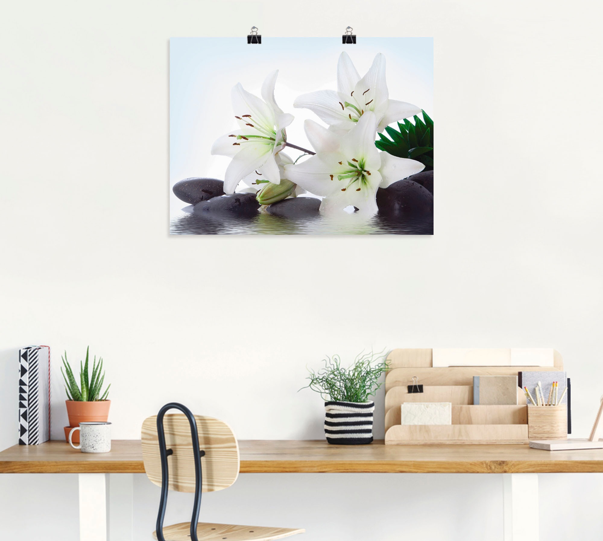 Artland Wandbild »Madonna-Lilien und Spasteine«, Zen, (1 St.), als Leinwandbild, Poster, Wandaufkleber in verschied. Größen