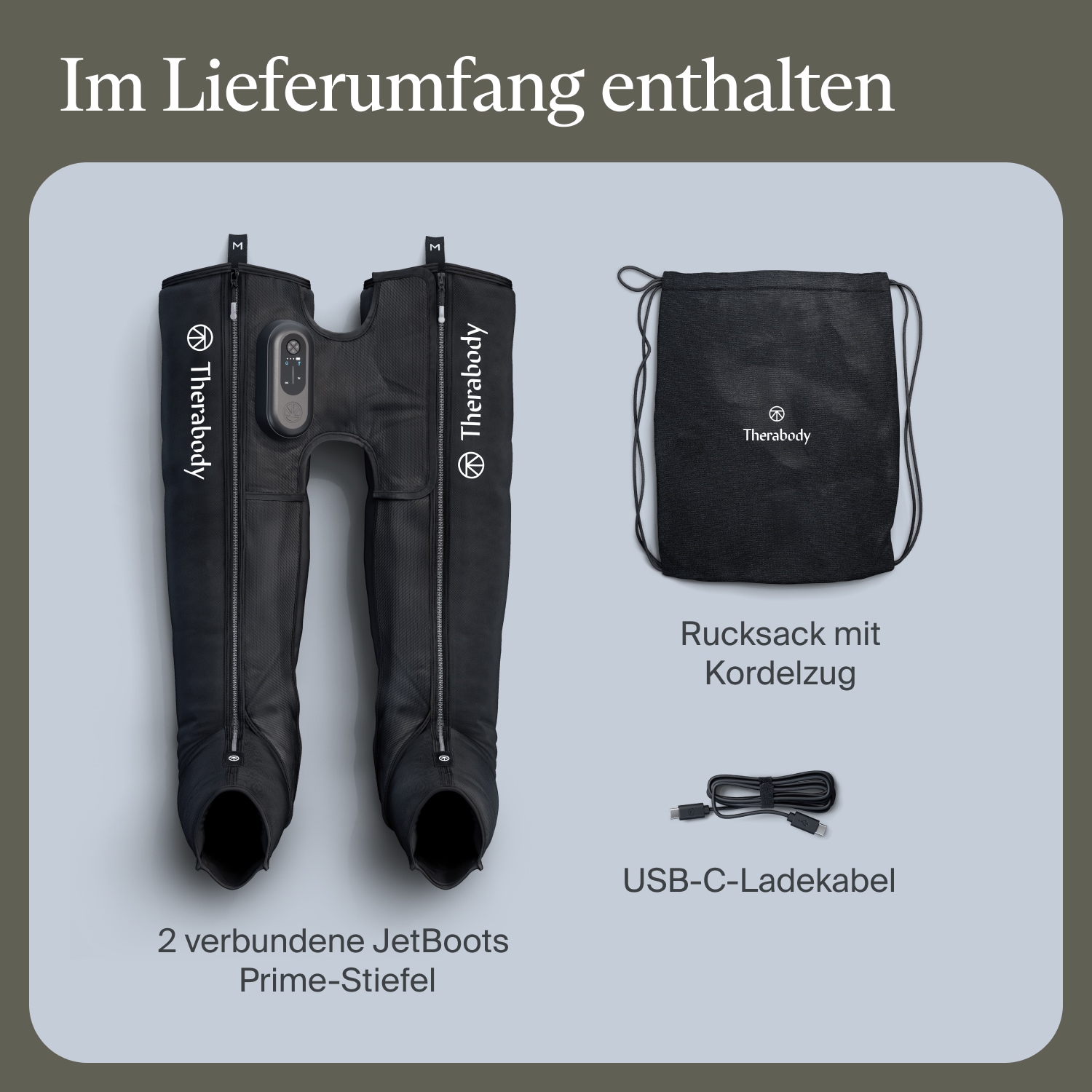 Therabody Massagegerät »Gr. M, RecoveryAir JetBoots Prime Kompressions-Stiefel, Medium«, lindert Muskelschmerz, fördert Regeneration, Leistung, Flexibilität