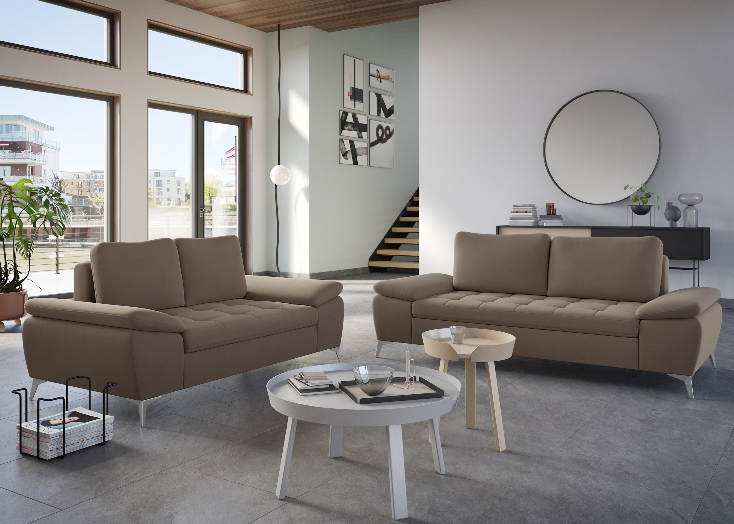 sit&more 2-Sitzer »Latigo« mit hochwertigen Metallfüßen