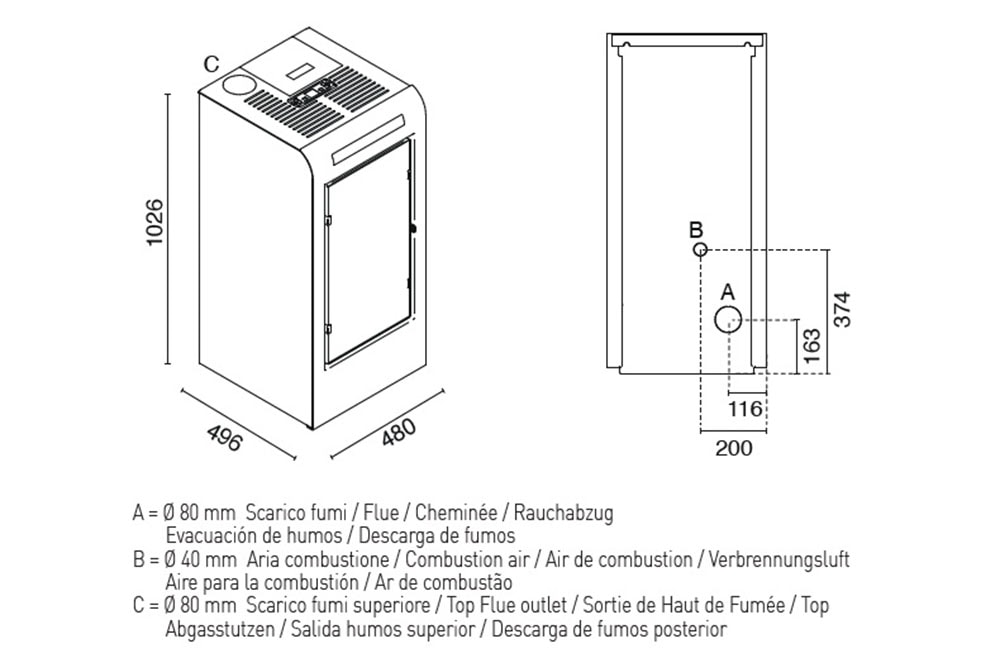 Blaze Pelletofen »»Rosa ««, weiß