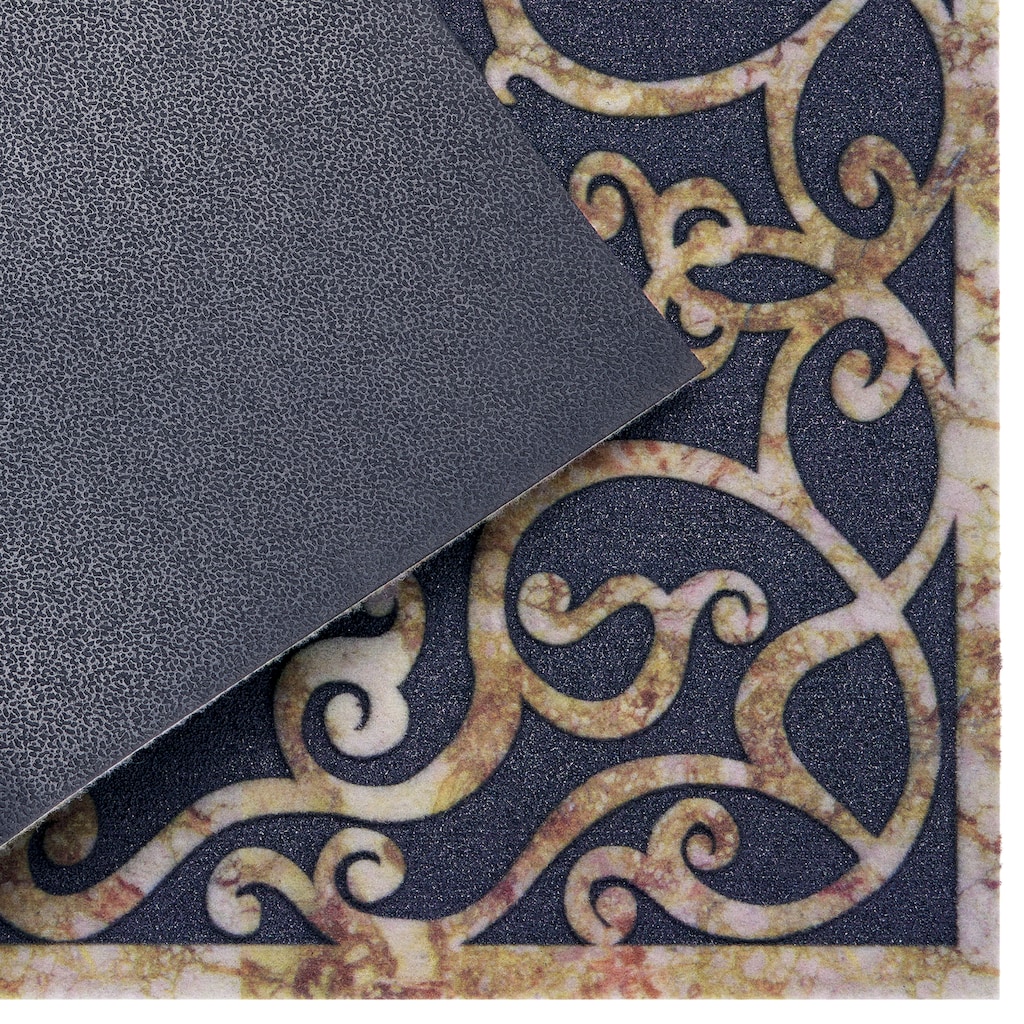 Home affaire Fußmatte »Welcome Ornament«, rechteckig, 6 mm Höhe, Design In und Outdoor Teppich, mit Spruch, Schrift Design, Robust, Pflegeleicht, Rutschfest, Schmutzfang