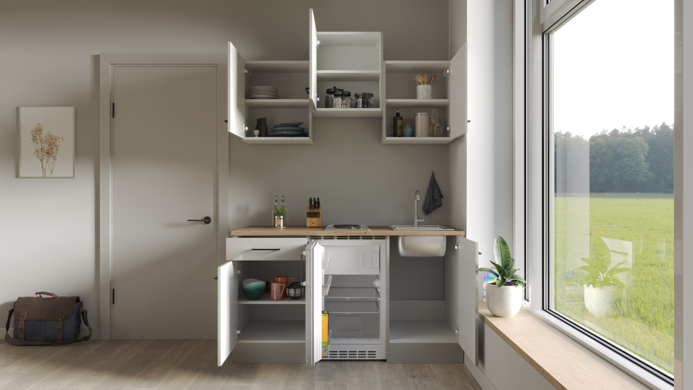 Flex-Well Küchenzeile »Lund«, mit E-Geräten, Gesamtbreite 150,5 cm, in weiten Farben erhältlich