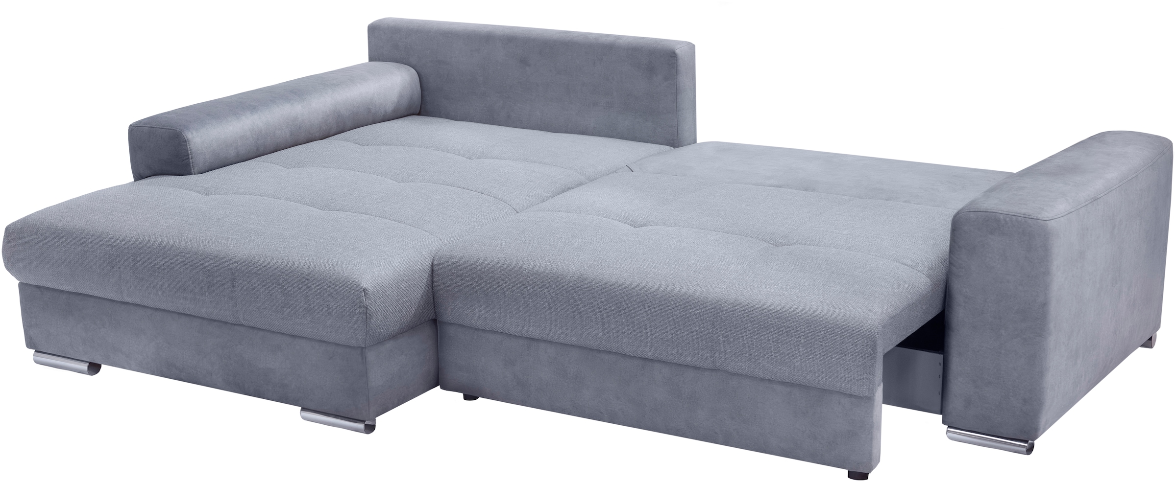 exxpo - sofa fashion Ecksofa »Larnaca, inkl. Bettfunktion und Bettkasten, bequem und komfortabel,« mit extrabreiten Rückenkissen und 2 Zierkissen