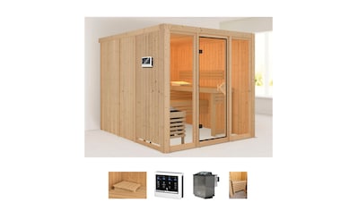 welltime Sauna »Artja«, (Set), naturbelassen mit Ofen 9 kW Bio ext. Steuerung kaufen