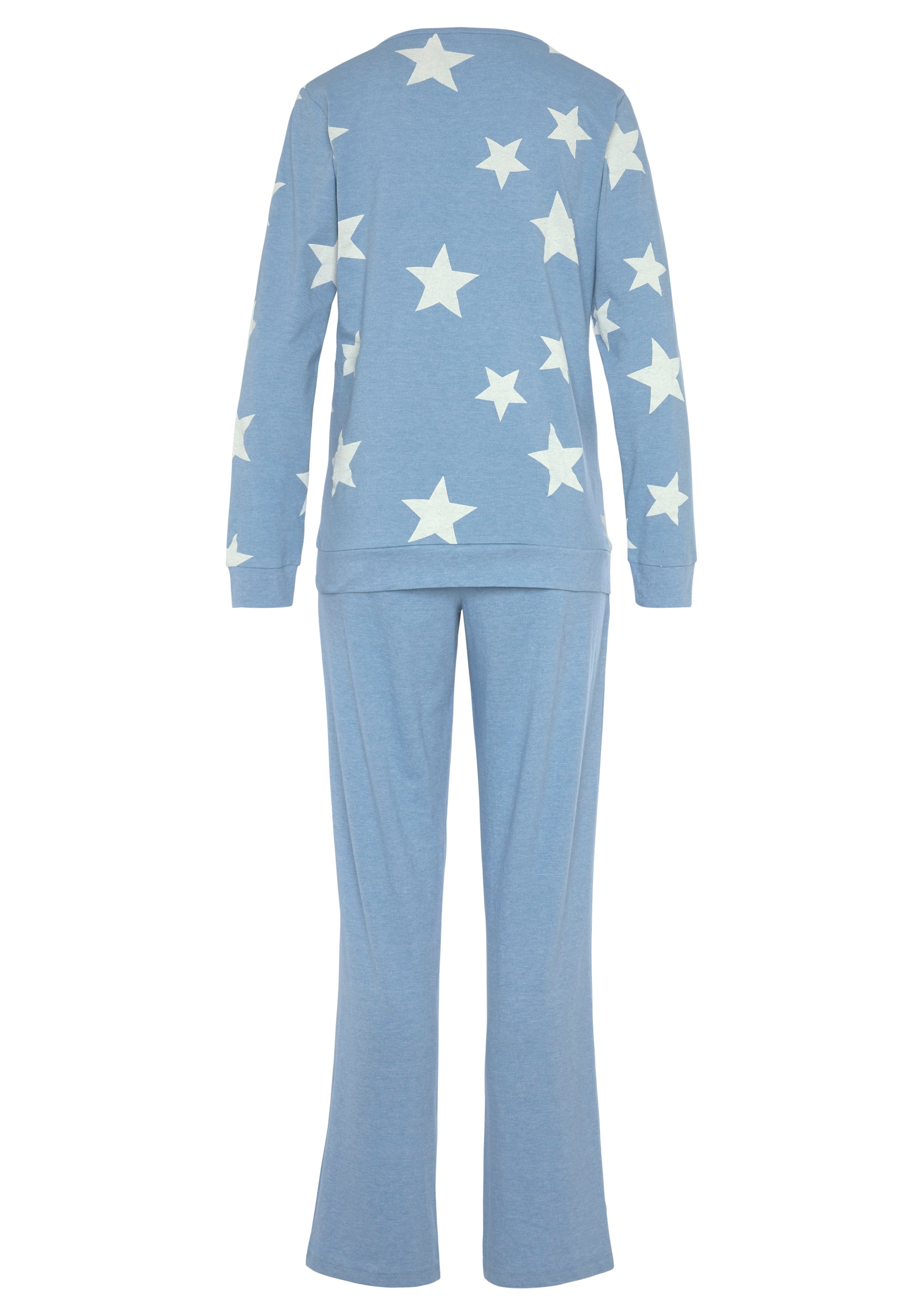 Vivance Dreams Pyjama, (4 tlg., 2 Stück), in melierter Optik mit Sternen