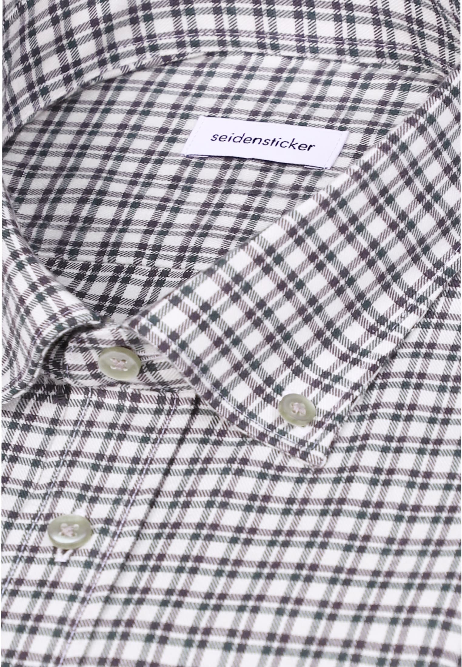 seidensticker Flanellhemd »Schwarze Rose« Comfort 1/1 Button-Down-Kragen Karo