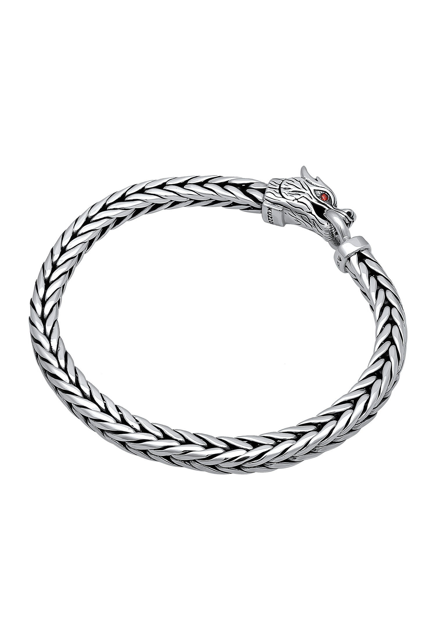 Kuzzoi Armkette »Armband Herrn Drache Zirkonia Ringverschluss 925er Silber«