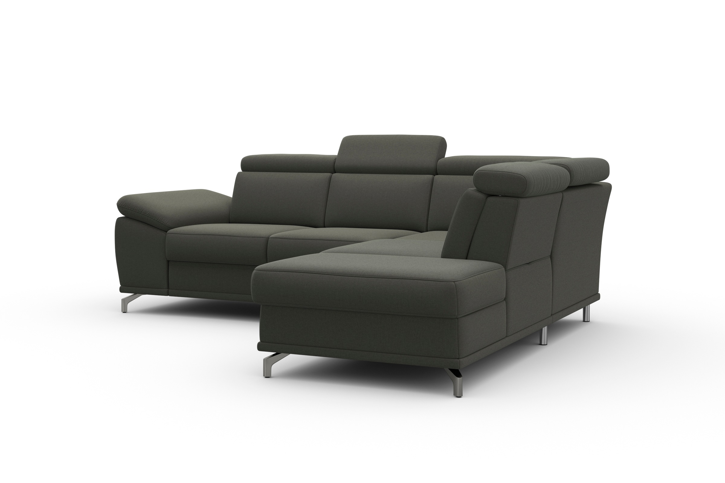 sit&more Ecksofa »Cabrio L-Form, B: 274 cm, mit Sitztiefen-, Arm- & Kopfteilverstellung«, 3 Nierenkissen, Federkern, optional Bettfunktion und Stauraum