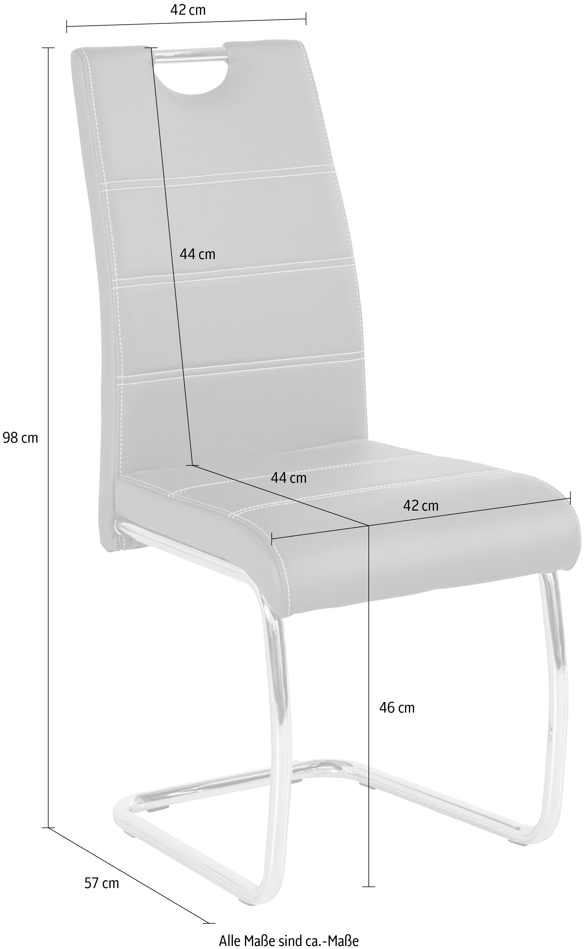 HELA Freischwinger »FLORA«, (Set), 2 St., Kunstleder, 1, 2 oder 4 Stück, Freischwinger