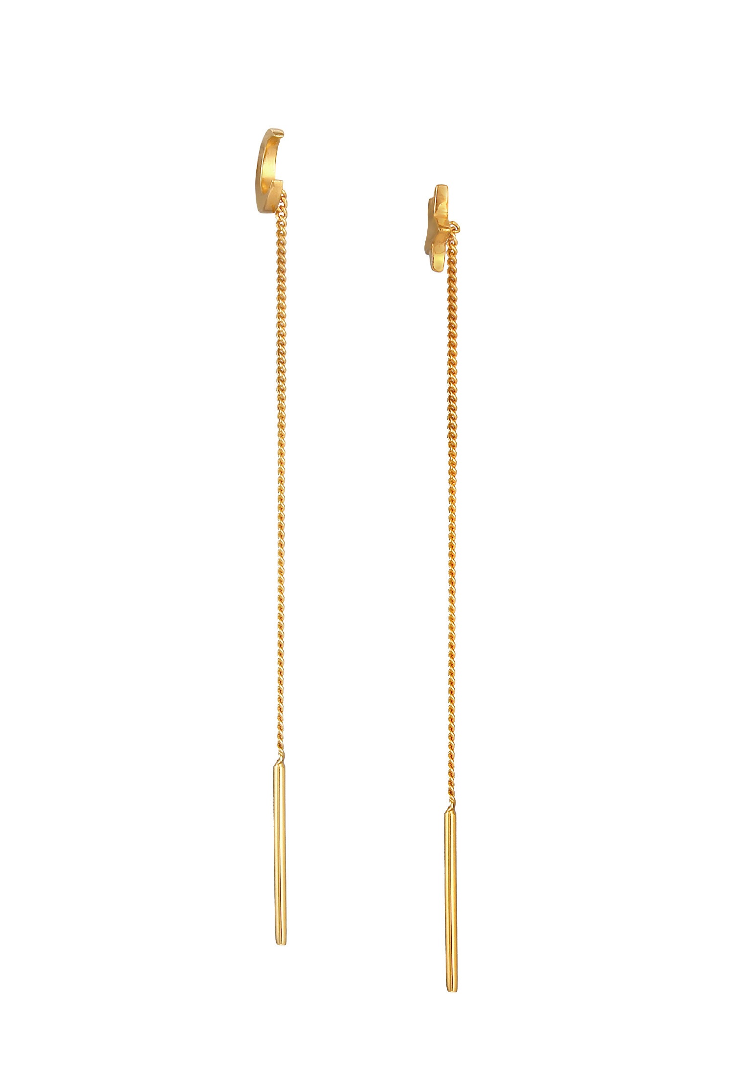 Elli Paar Ohrhänger »Ohrringe Hänger Mond Stern Astro Durchziehen 925 Silber«