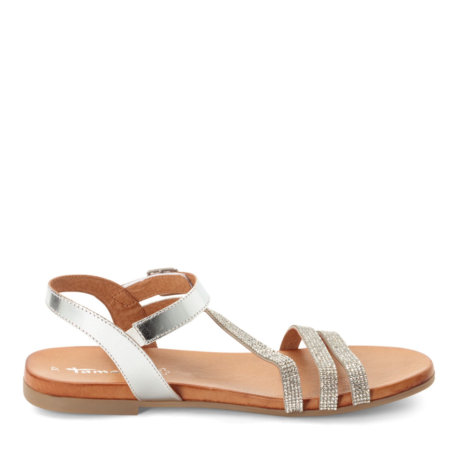 Tamaris Riemchensandale  Sommerschuh, Sandalette mit Besatz aus Schmucksteinchen