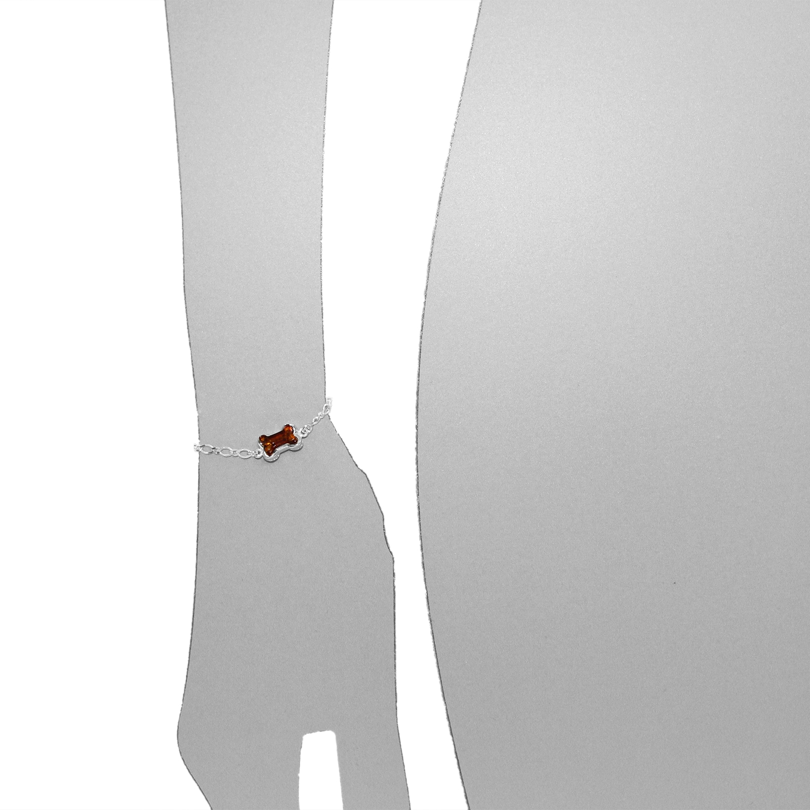 OSTSEE-SCHMUCK Armband »- Knochen - Silber 925/000 - Bernstein«