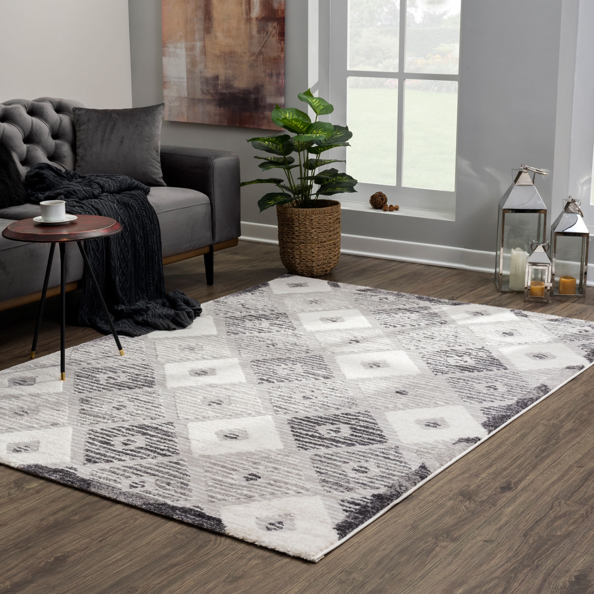 Sanat Teppich »Evra 7003  , auch als Läufer erhältlich« rechteckig 22 mm Höhe Wohnzimmer, Kurzflor, modern, Hoch Tief Struktur