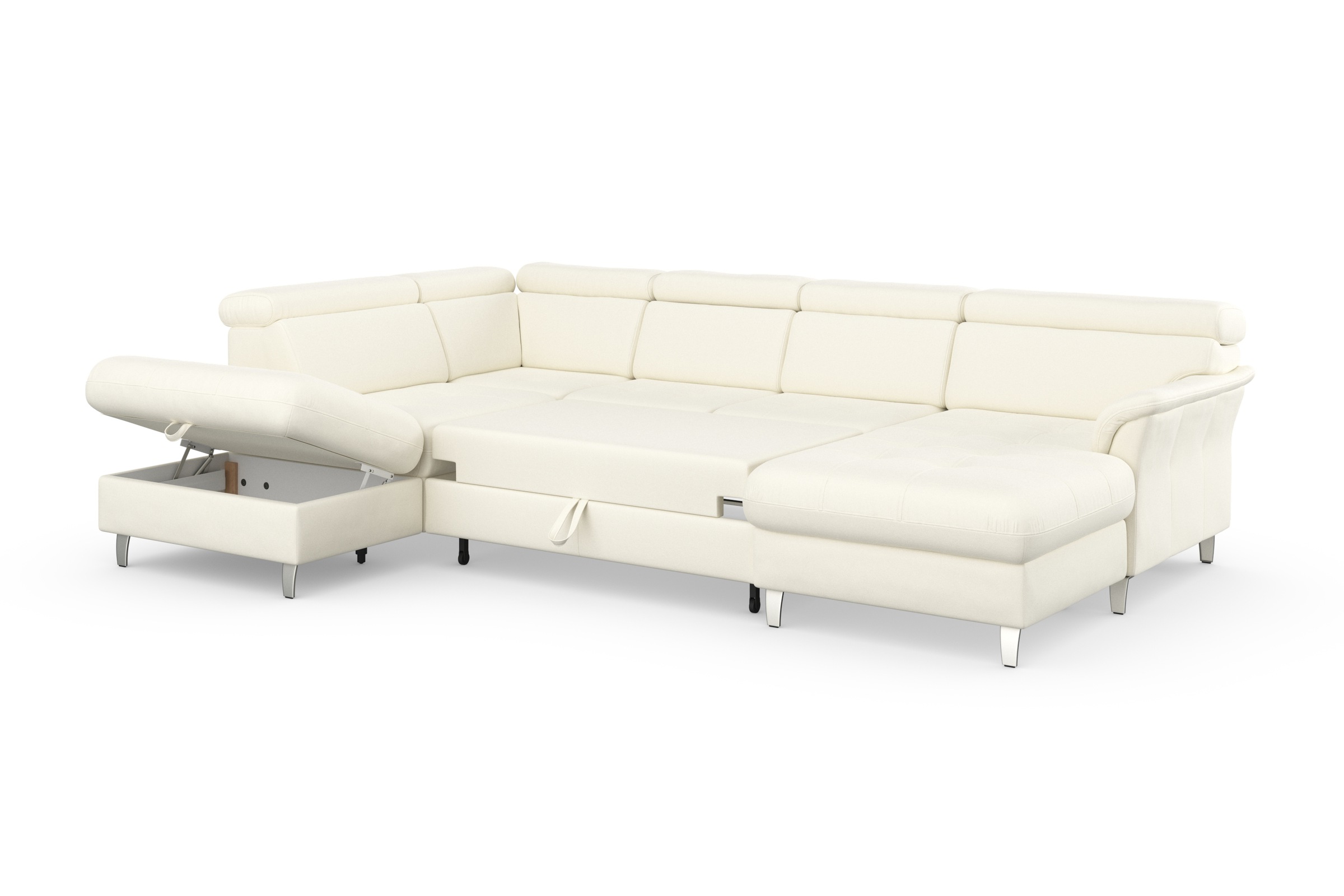 sit&more Wohnlandschaft »Marano U-Form«, inklusive Kopfteilverstellung, wahlweise mit Bettfunktion, Bettkasten