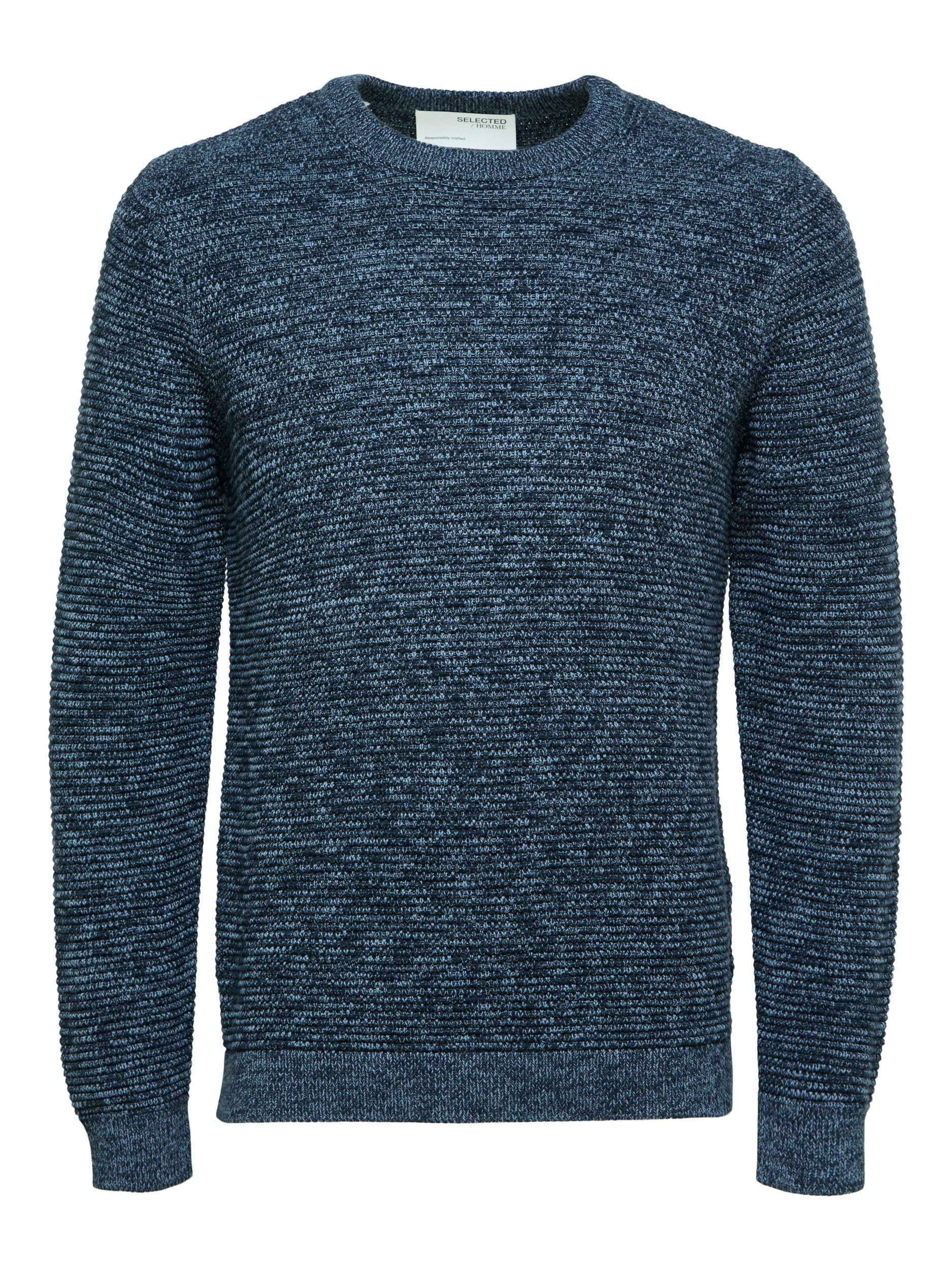 SELECTED HOMME Rundhalspullover »SLHVINCE LS KNIT BUBBLE CREW NECK NOOS«