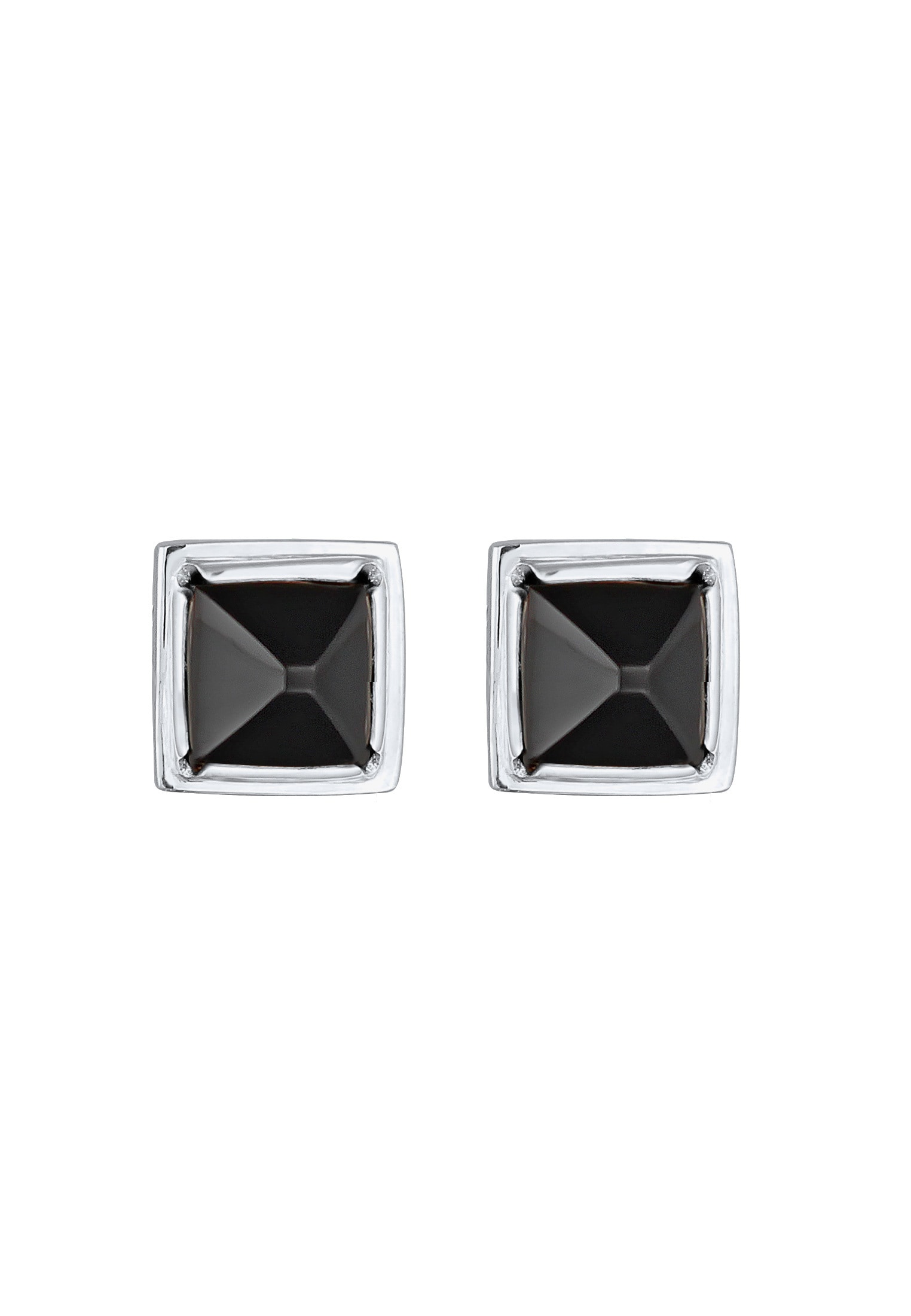 Kuzzoi Paar Ohrstecker »Ohrringe Onyx Pyramid Quadrat 925 Silber«