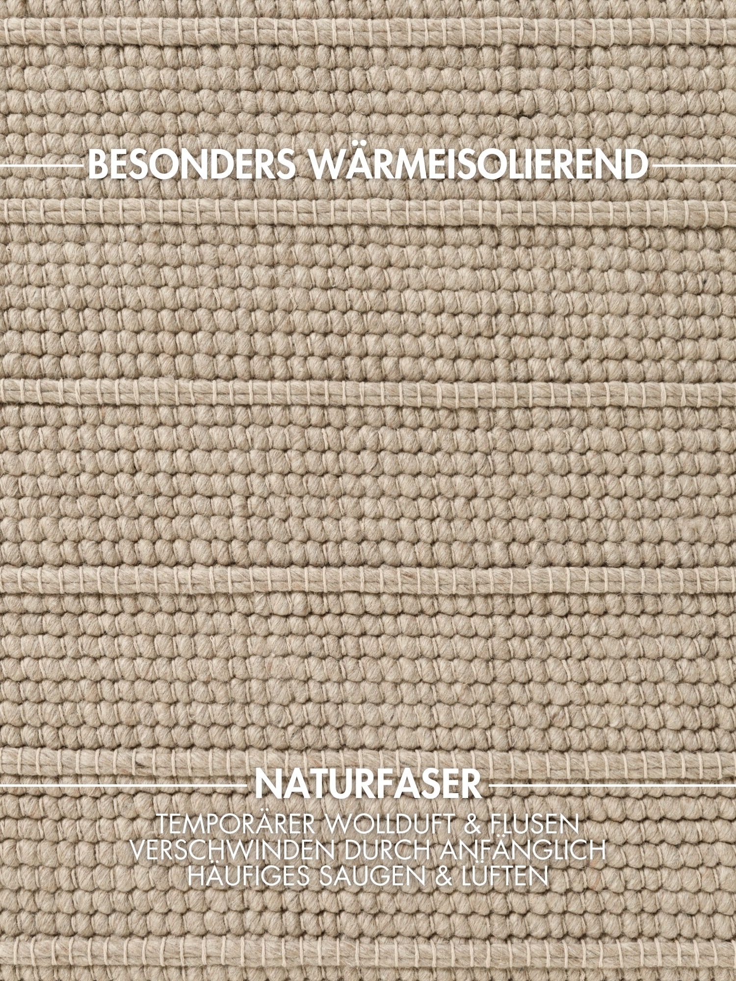 Ted Baker Wollteppich »Parker« rechteckig 7 mm Höhe Wolle, Natur, handgewebt, Wohnzimmer, Schlafzimmer, Boho, Skandi