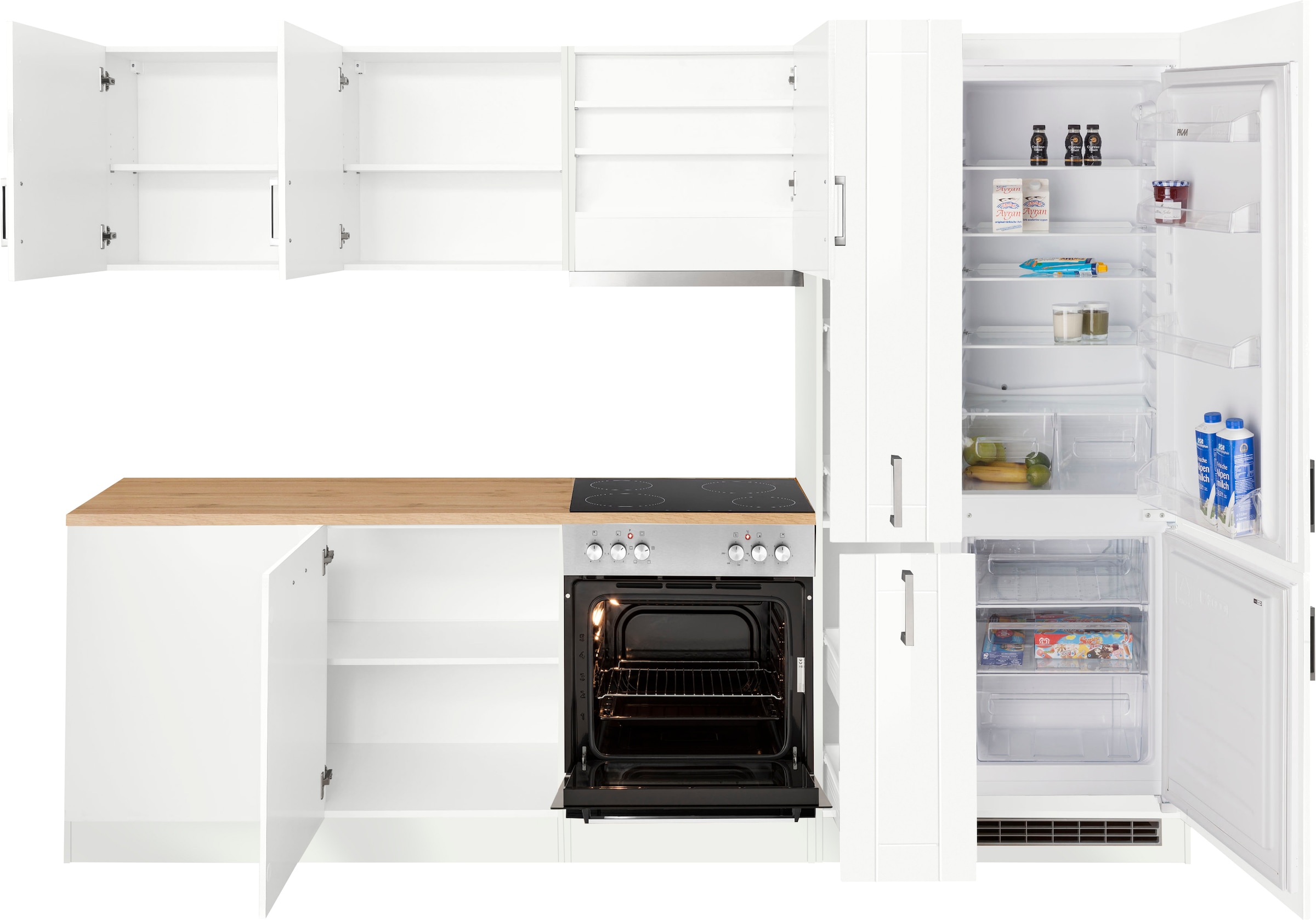 KOCHSTATION Winkelküche »KS-Tinnum«, mit E-Geräten, Stellbreite 240/270 cm