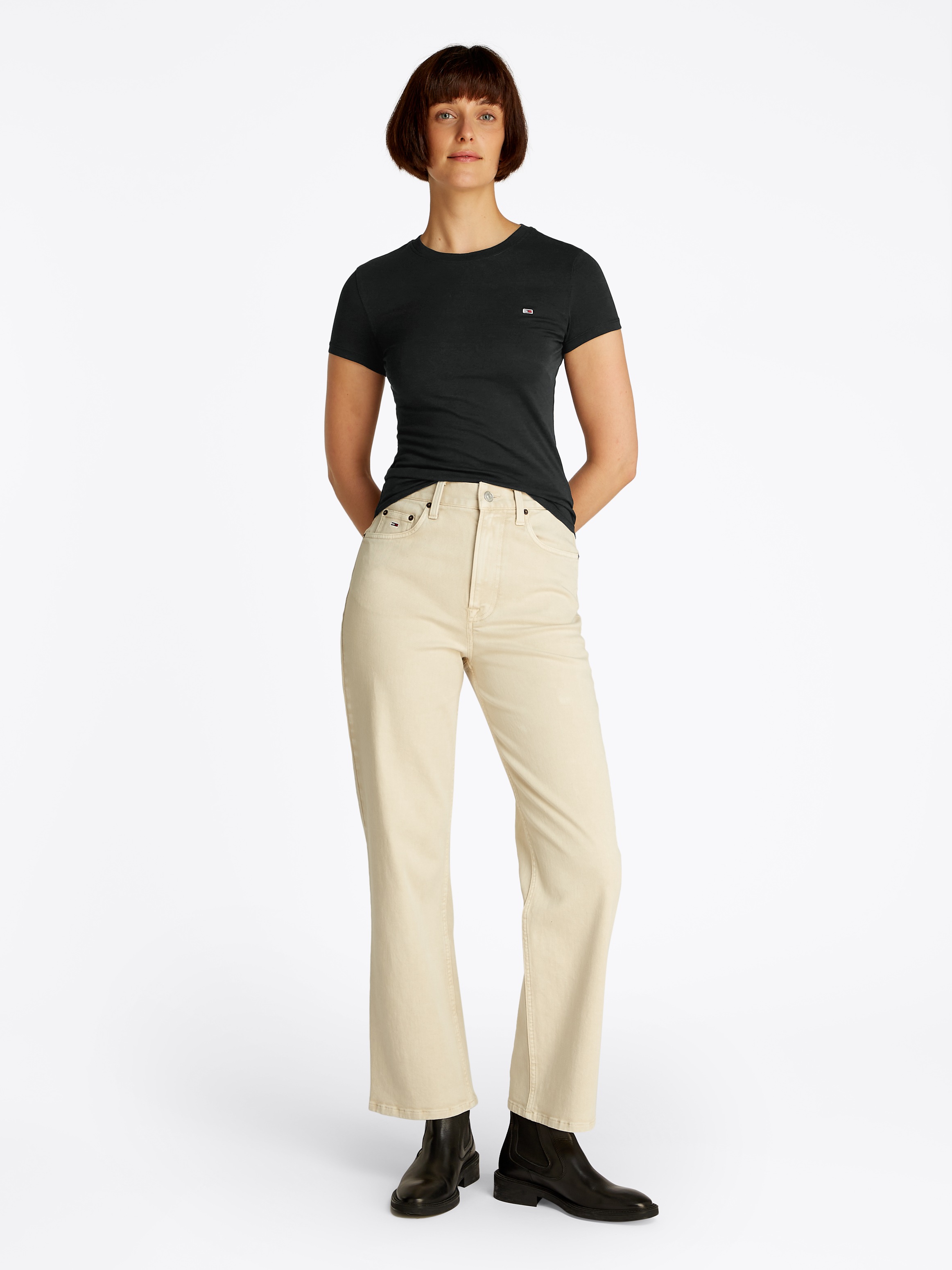 Tommy Jeans Kurzarmshirt »TJW SLIM C-NECK TEE«, mit Logo-Stickerei