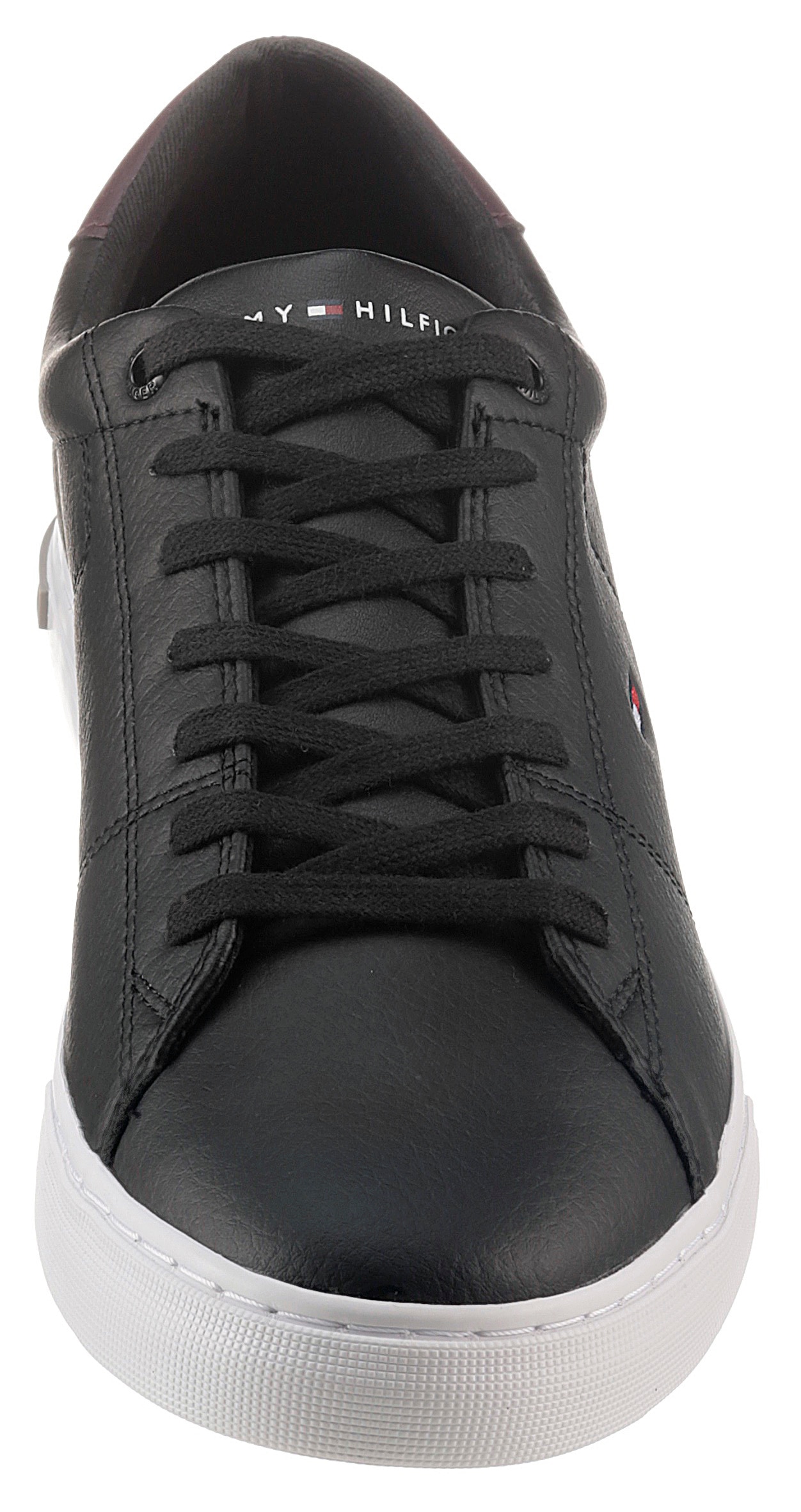Tommy Hilfiger Sneaker »ESSENTIAL LEATHER DETAIL VUL«, mit Kontrastbesatz, Freizeitschuh, Halbschuh, Schnürschuh