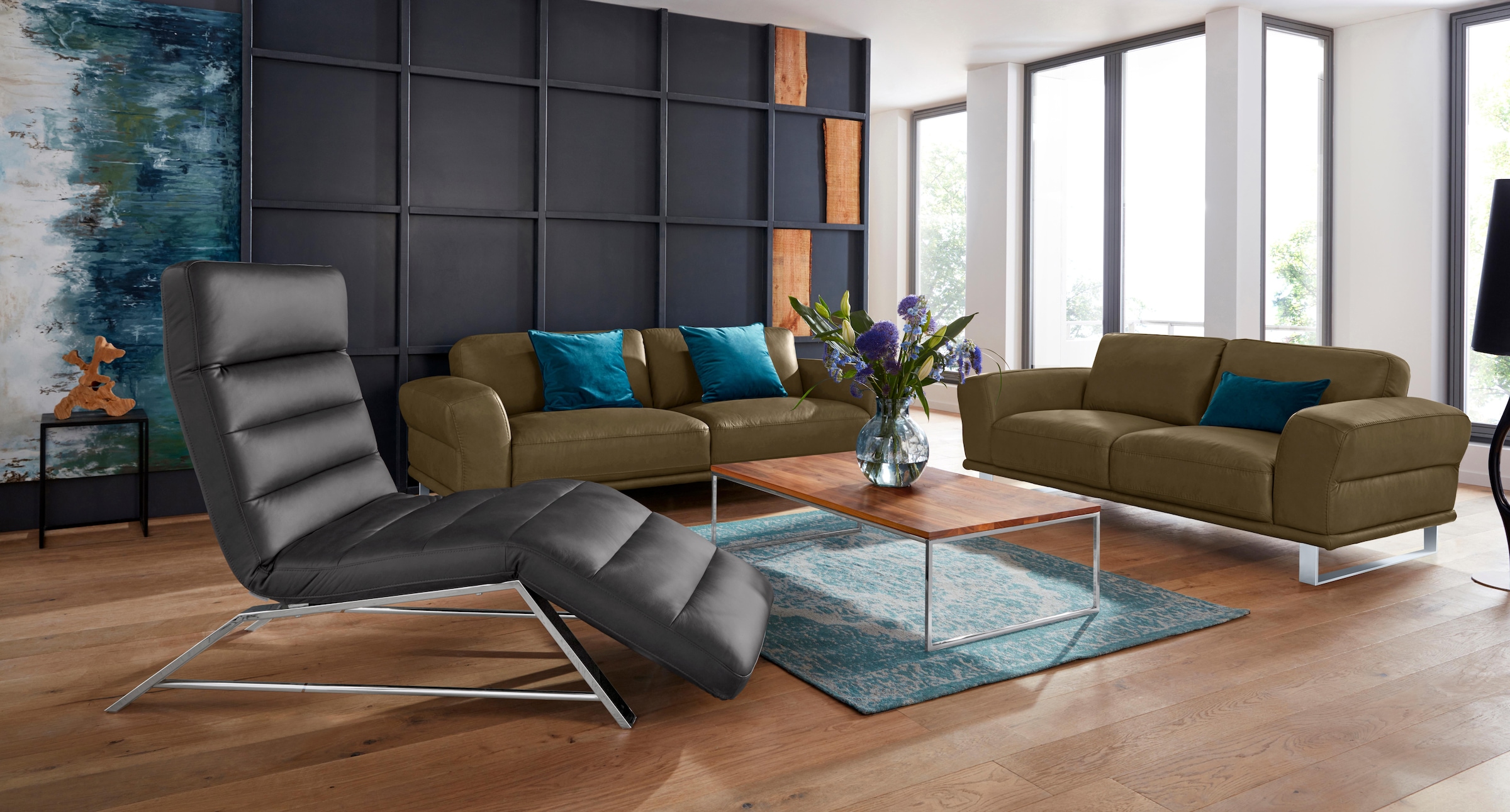 W.SCHILLIG 2-Sitzer »montanaa«, mit Metallkufen in Silber matt, Breite 192 cm