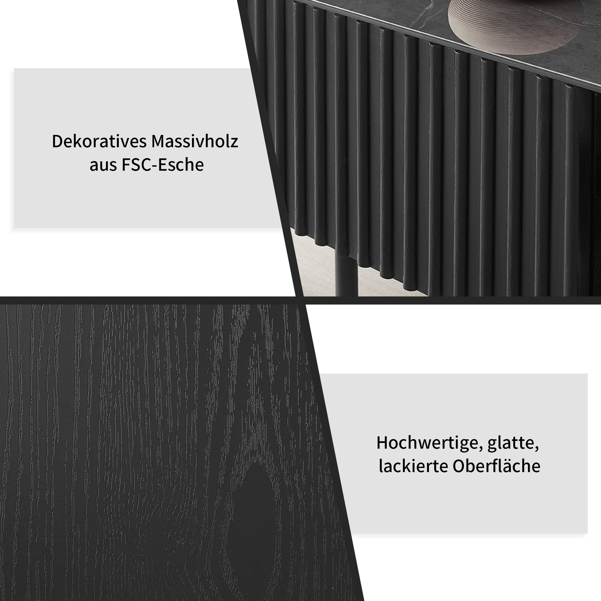 OTTO home TV-Board »Candise« Sintersteinplatte, Soft-Close-Funktion, FSC-zertifiziertem Eschenholz