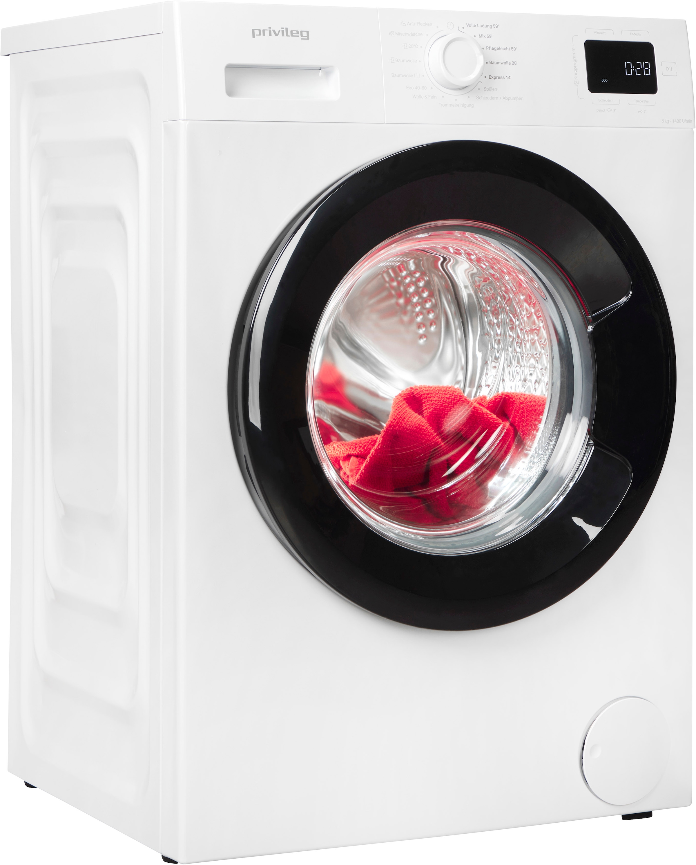 Privileg Waschmaschine MY TIME »PWF 874A MY TIME DE«, 8 kg, 1400 U/min, Quick Cycles – 5 Programme in unter 1 Stunde