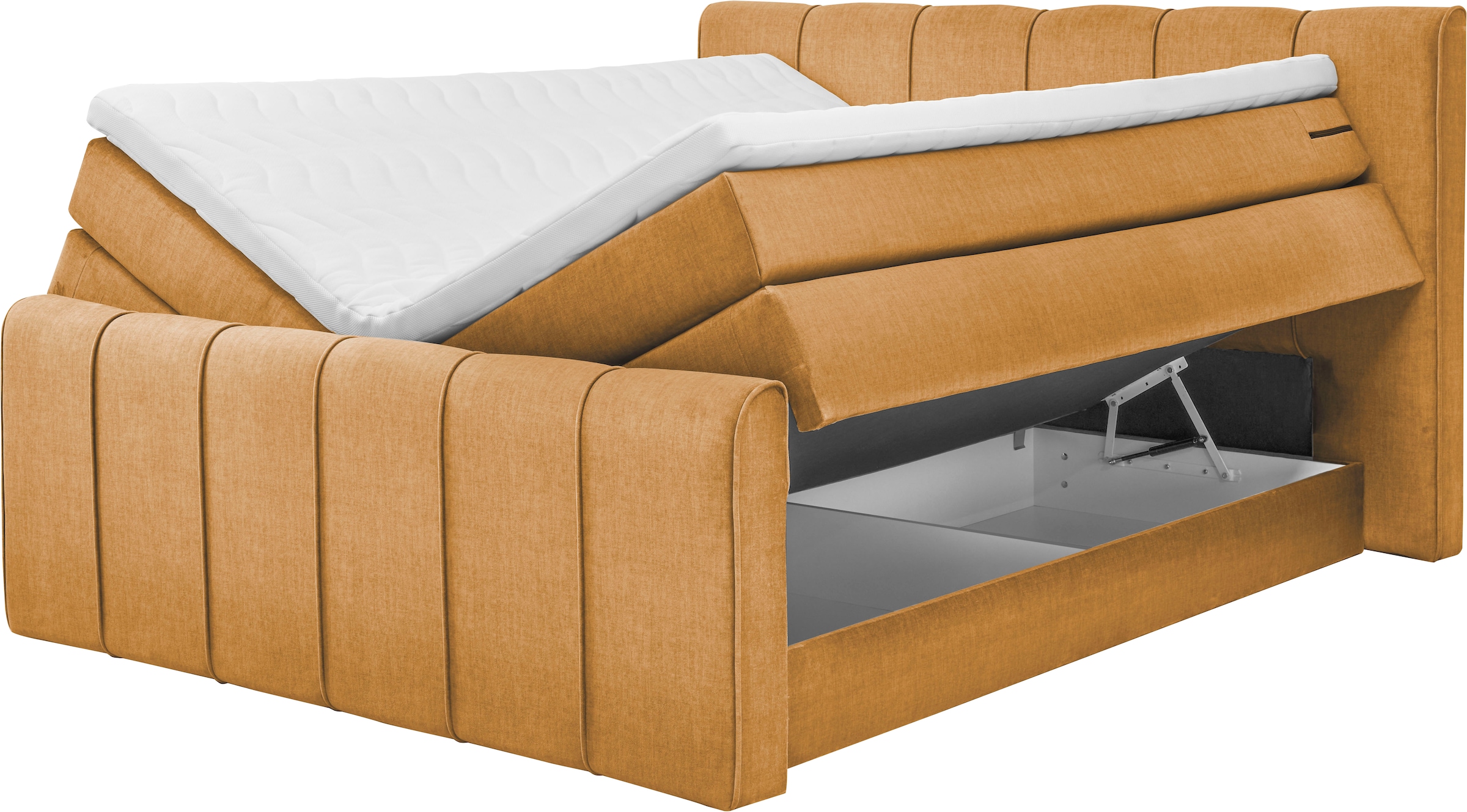 set one by Musterring Boxspringbett »Fairfield« mit Bettkasten, Kopfteil mit Keder, Breite 160 cm oder 180 cm