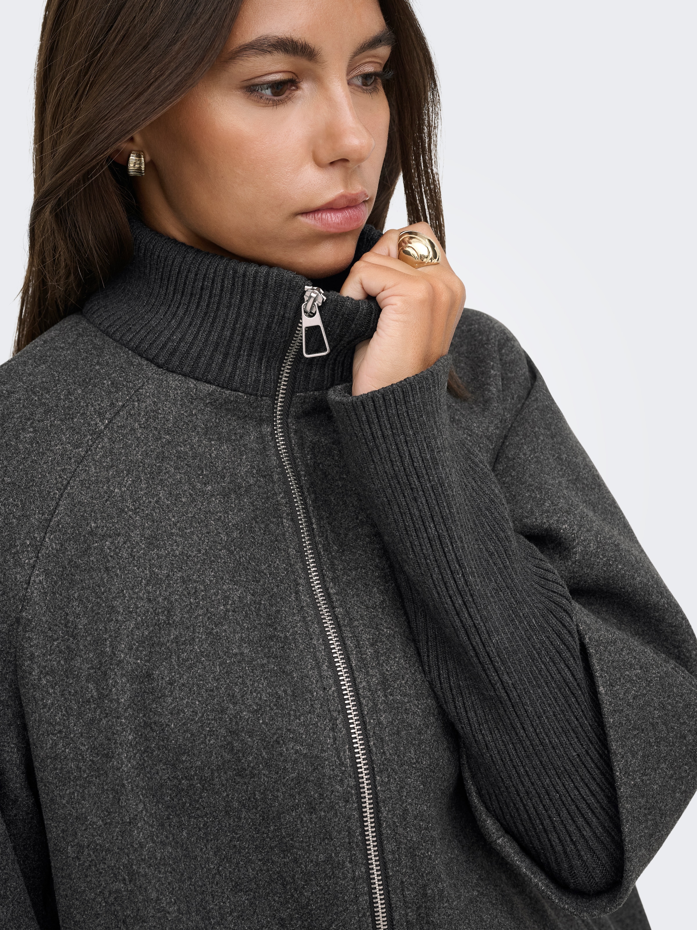 JDY Kurzjacke »JDYMEMORY RIB SHORT JACKET OTW NOOS« Kunstfaser