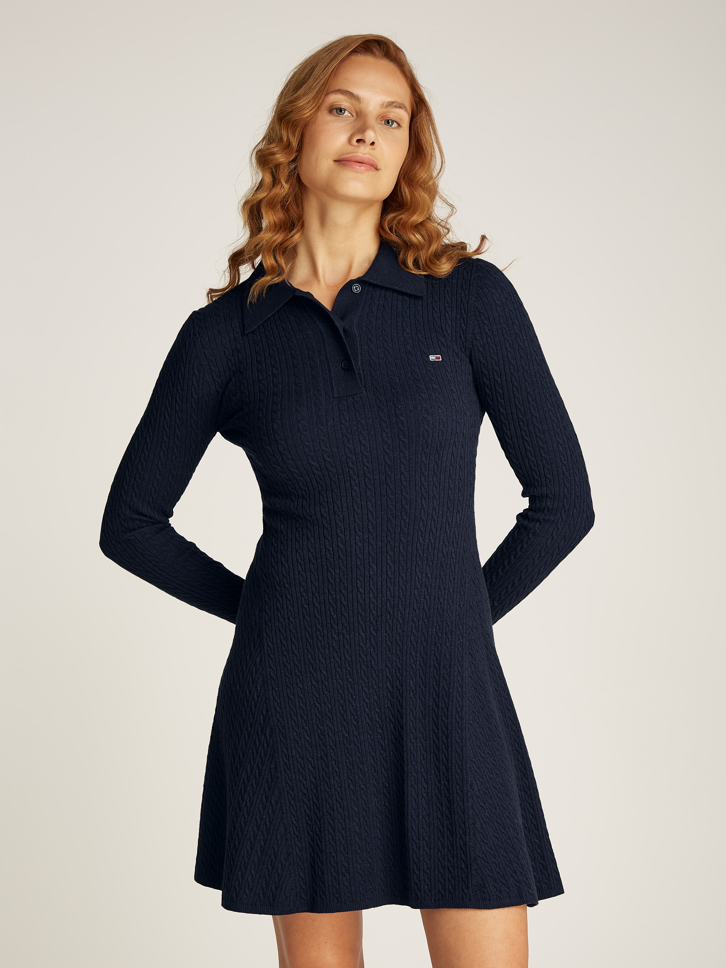 Strickkleid »TJW F&F POLO CABLE SWEATER DRESS«, mit kleinem Zopfmuster, Polokragen