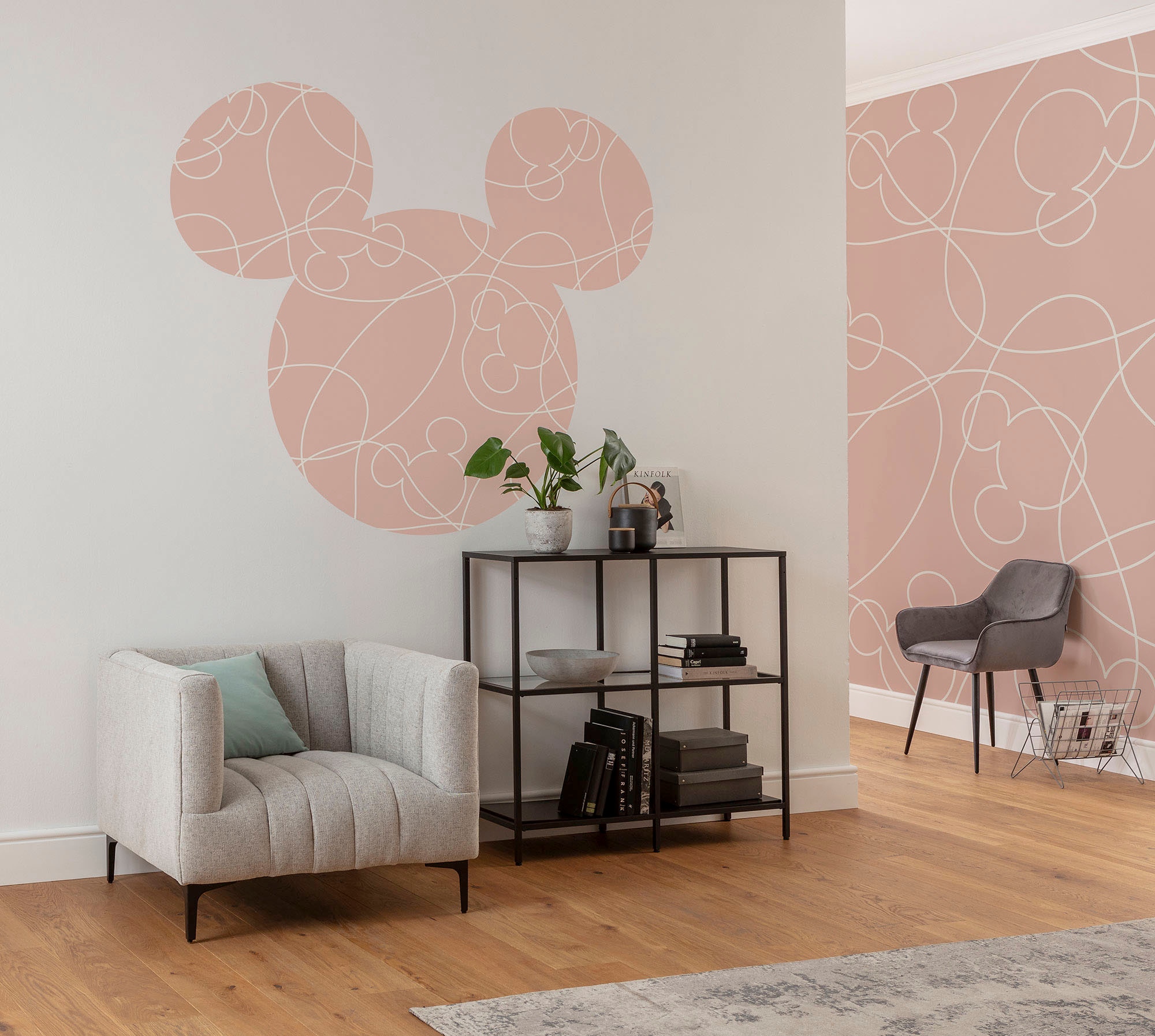 Komar Wandtattoo »Mickey Head Knotted - Größe 125 x 125 cm« rund und selbstklebend