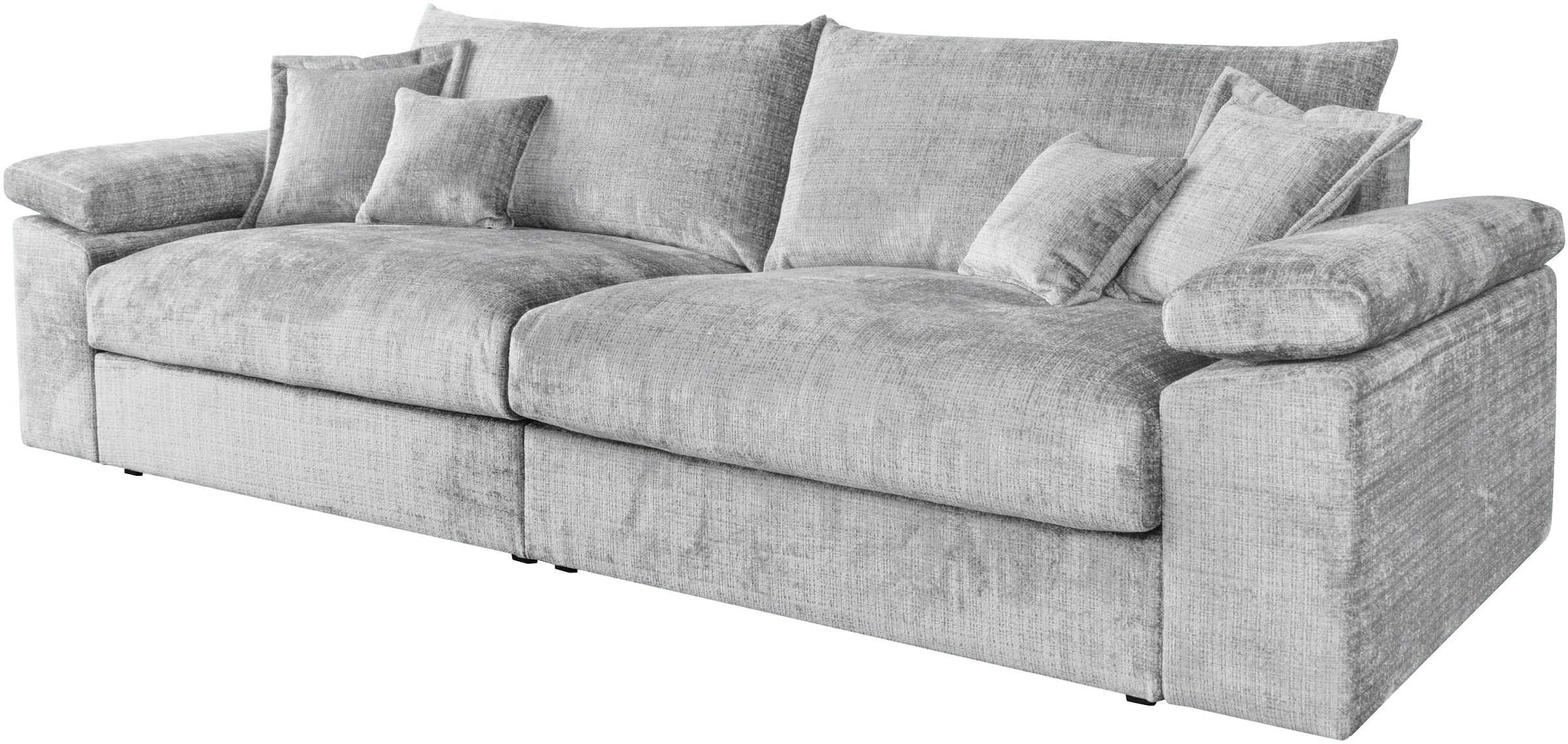 Home affaire Big-Sofa »Soft&Cosy XXL, B: 303 cm«, Mega-Sofa, Cord oder Chenille-Struktur, mit Federkern & 4 Zierkissen