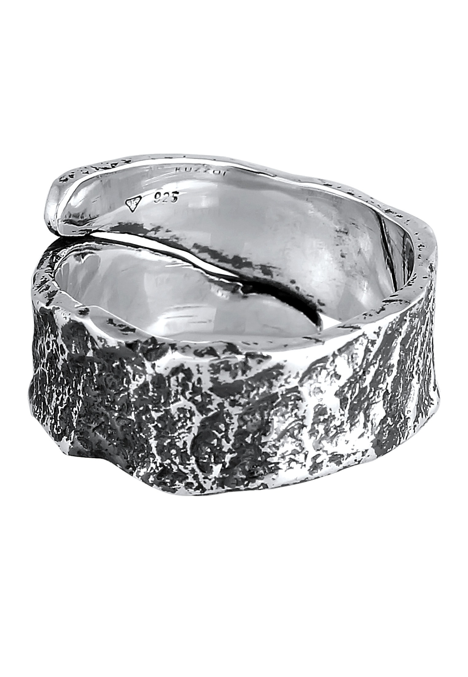 Kuzzoi Silberring »Ring Bandring Struktur Used Look 925 Silber«