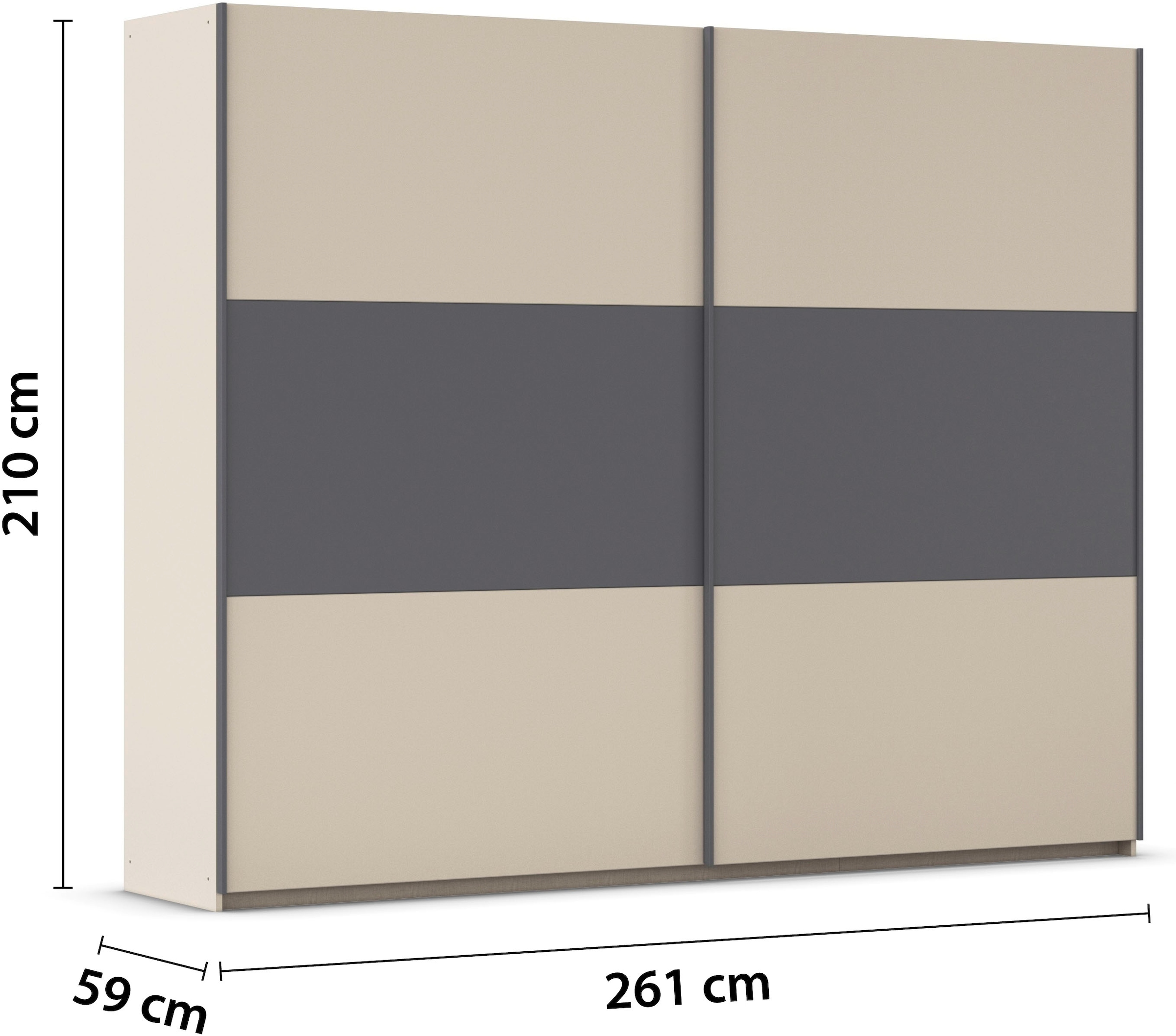 rauch Schwebetürenschrank »Kleiderschrank Schrank Garderobe Schlafzimmerschrank SAJO«, in 2 Breiten (218, 261 cm) optional mit Spiegel MADE IN GERMANY