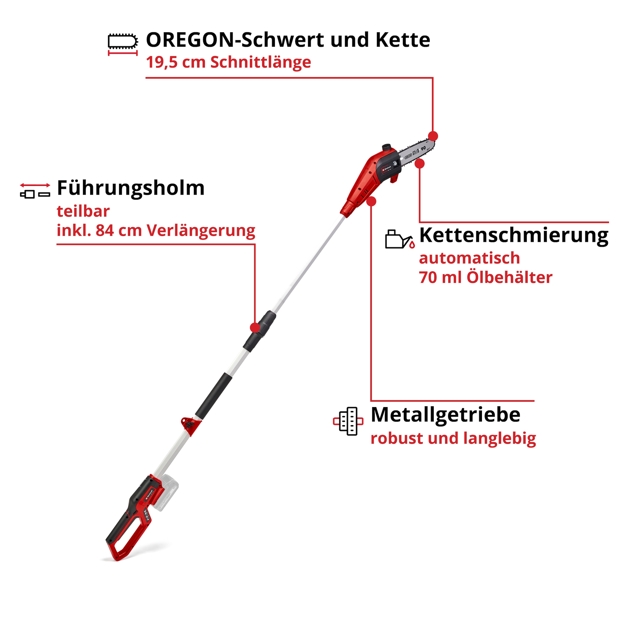 Einhell Akku-Hochentaster »GC-LC 18/20 Li T-Solo«, (1 St.)